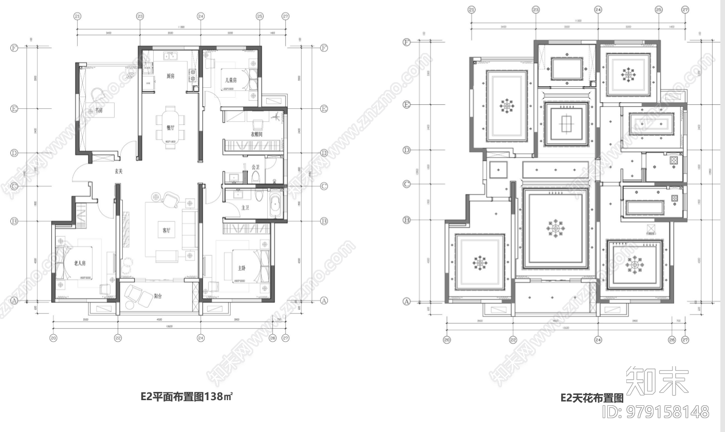 美式别墅cad施工图下载【ID:979158148】