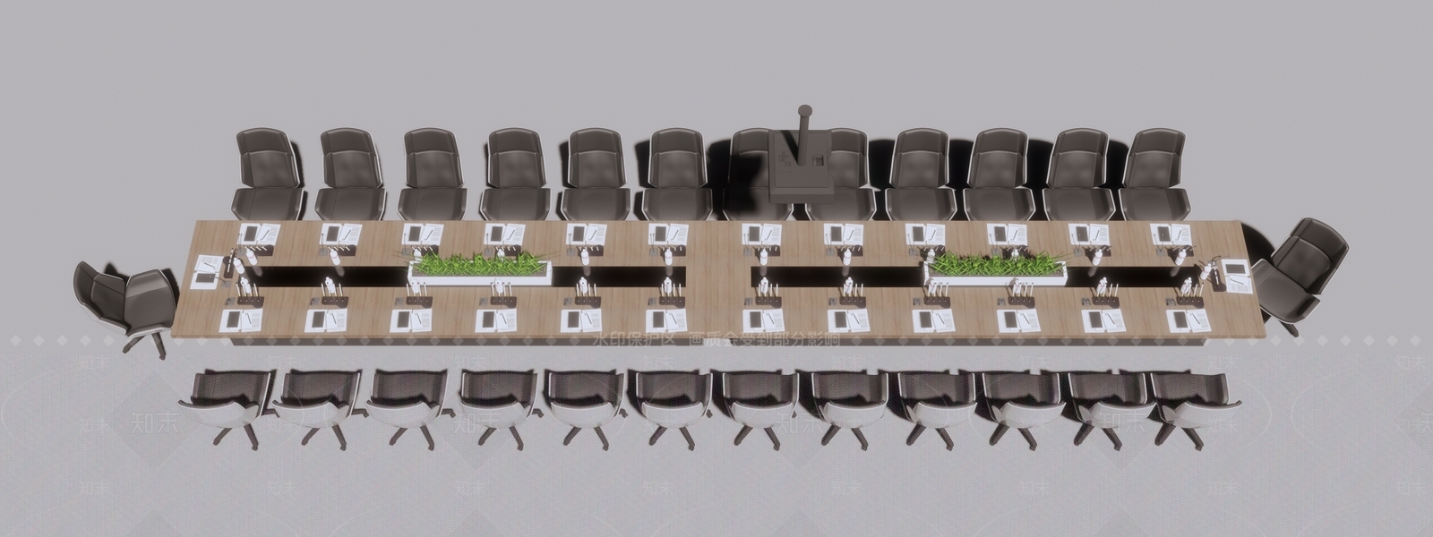 现代会议桌SU模型下载【ID:779169128】