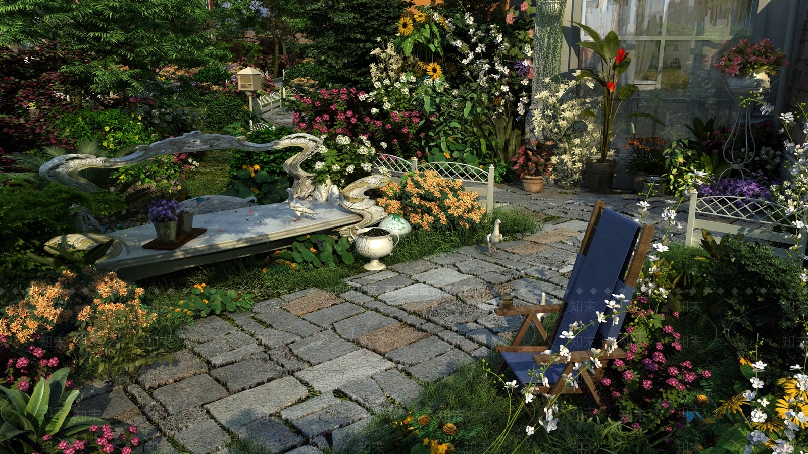 现代园林景观小品3D模型下载【ID:879185424】