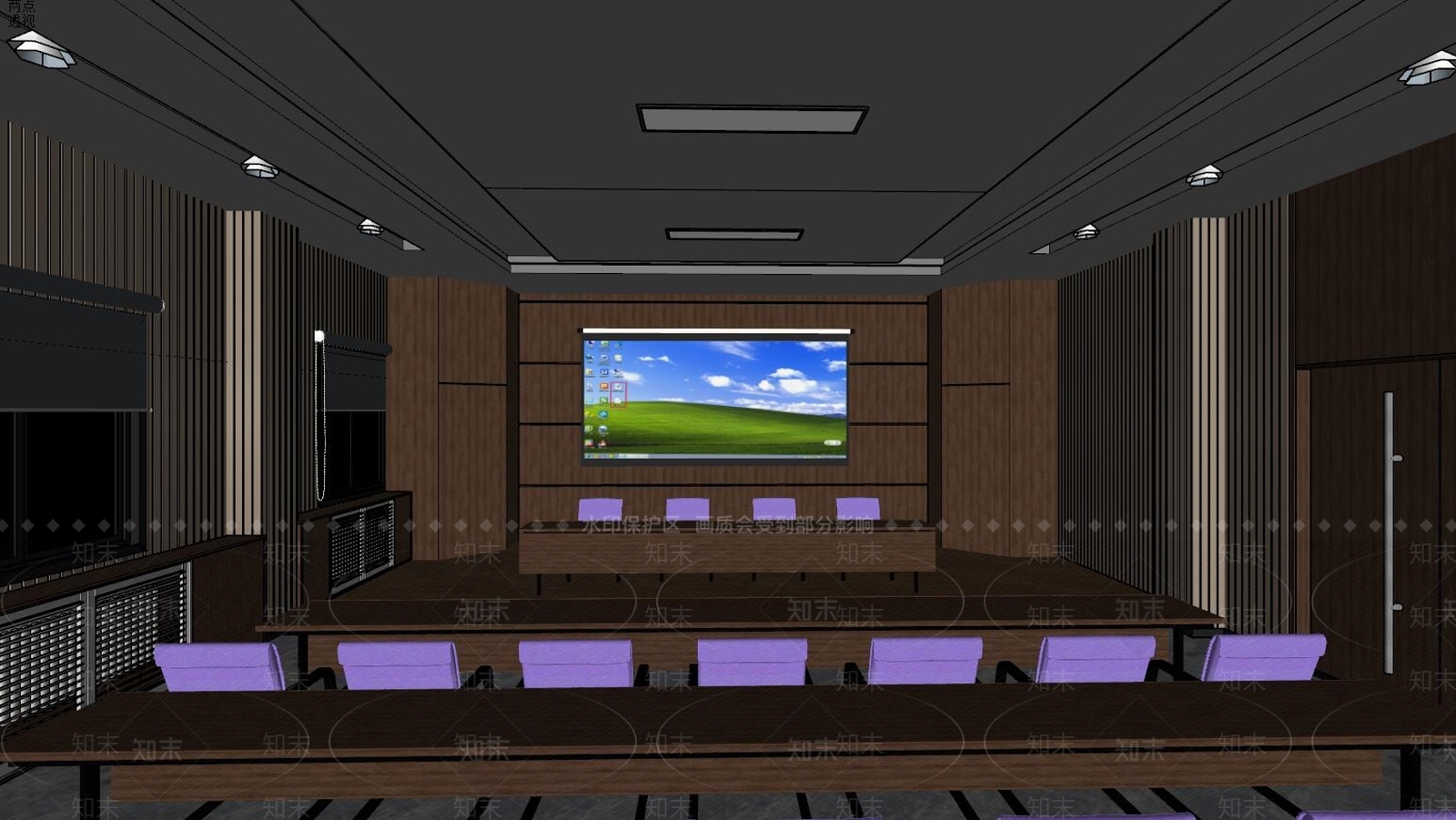 现代报告厅SU模型下载【ID:279204985】