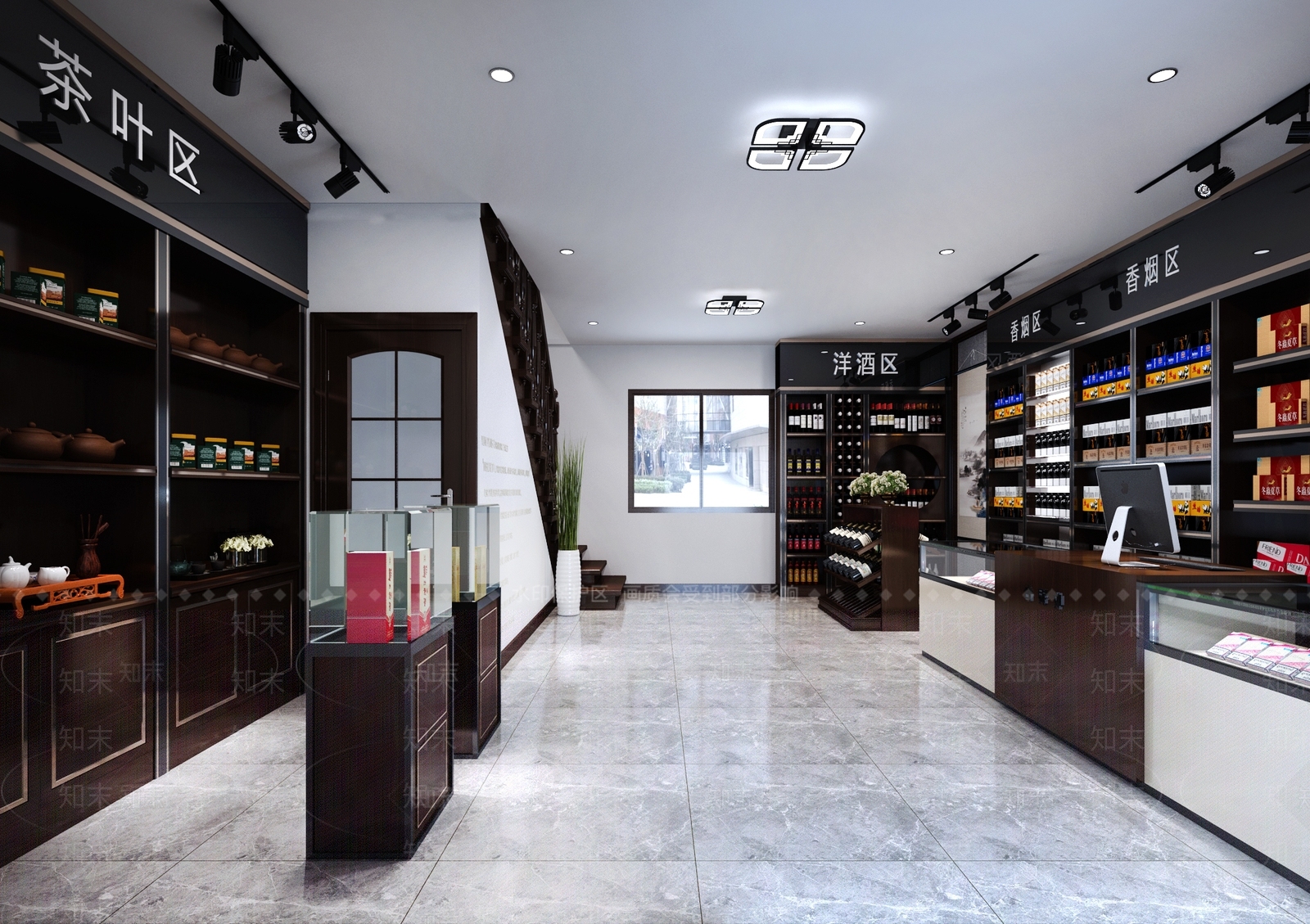 新中式烟酒店3D模型下载【ID:679207143】