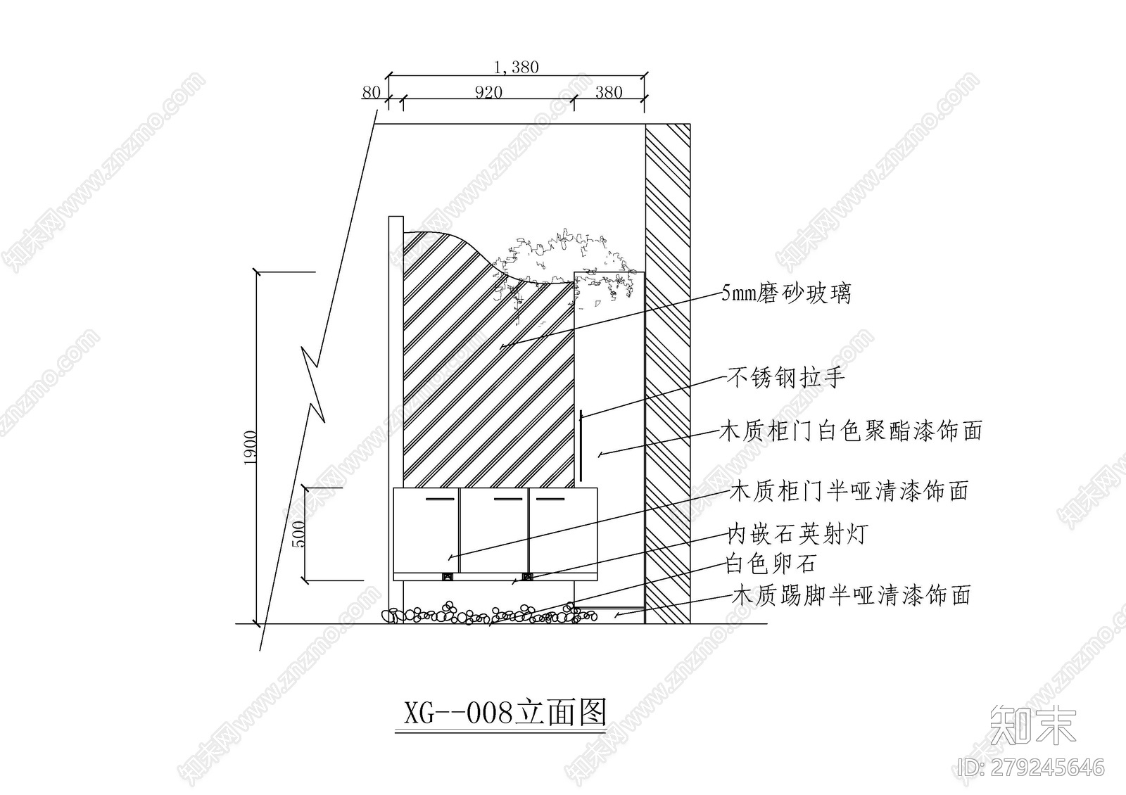 玄关衣帽柜cad施工图下载【ID:279245646】