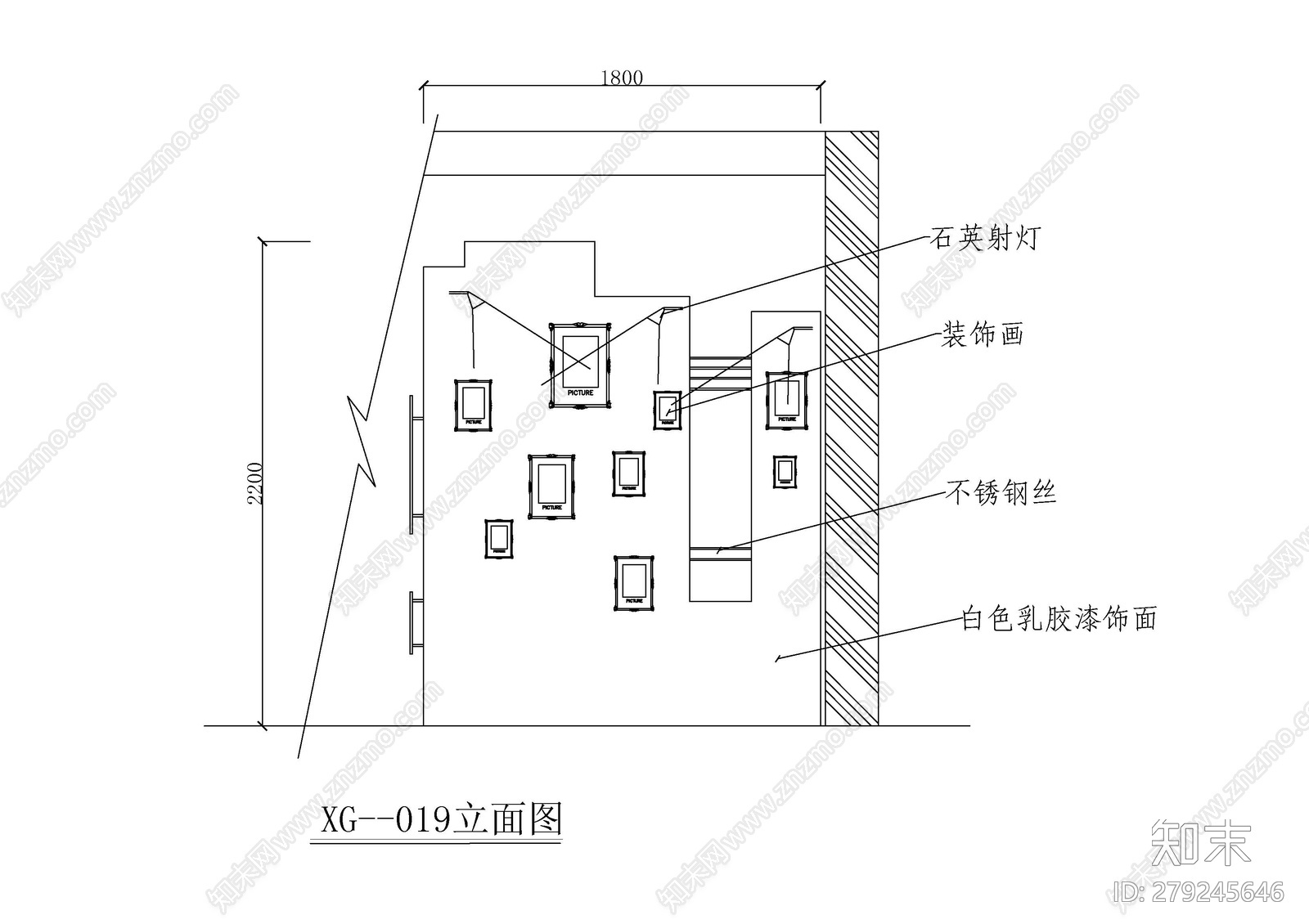 玄关衣帽柜cad施工图下载【ID:279245646】