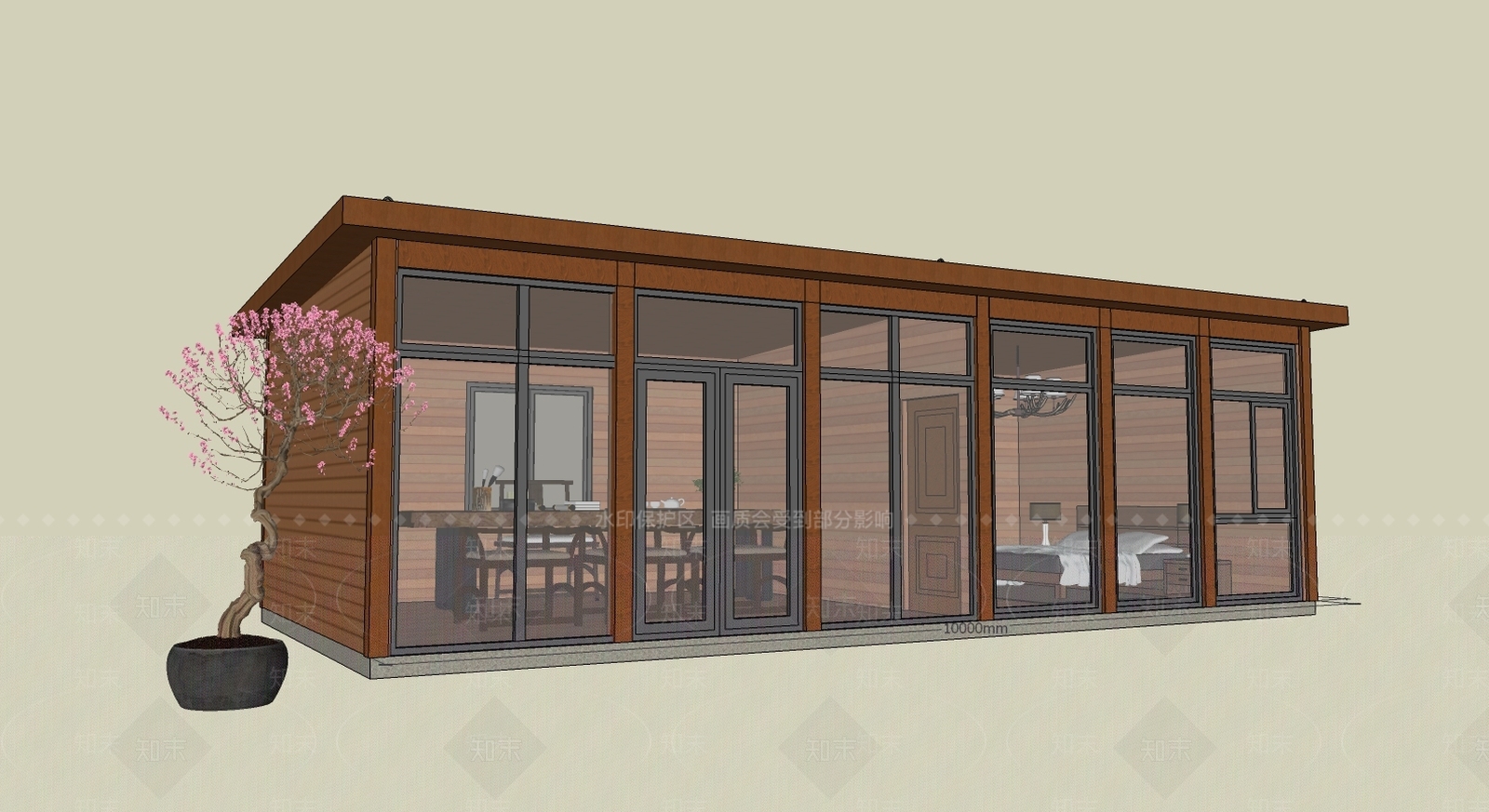 现代茶室SU模型下载【ID:379246504】