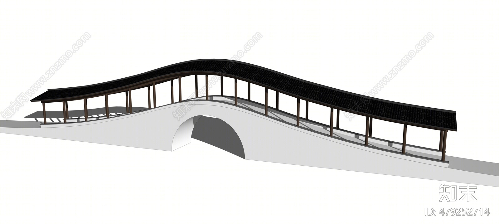 中式桥SU模型下载【ID:479252714】