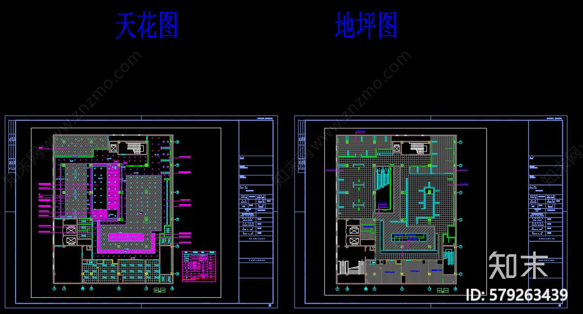 全套时尚自助烤肉店cad施工图下载【ID:579263439】