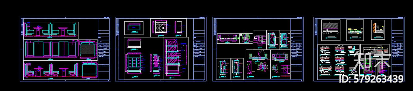 全套时尚自助烤肉店cad施工图下载【ID:579263439】