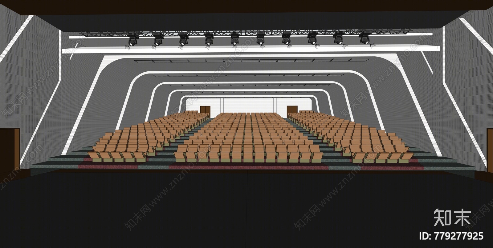 现代风格剧院SU模型下载【ID:779277925】