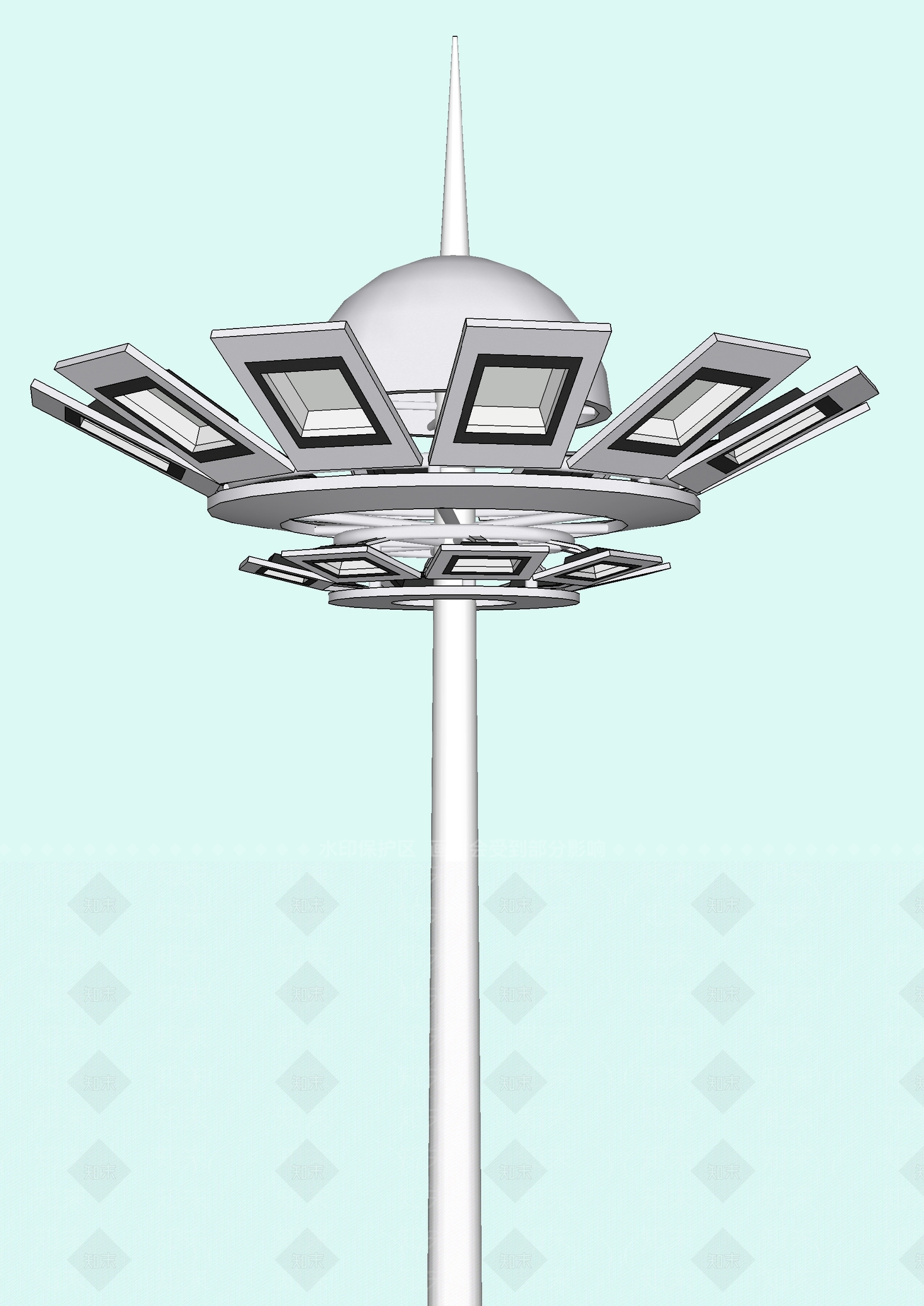 现代路灯SU模型下载【ID:579279886】