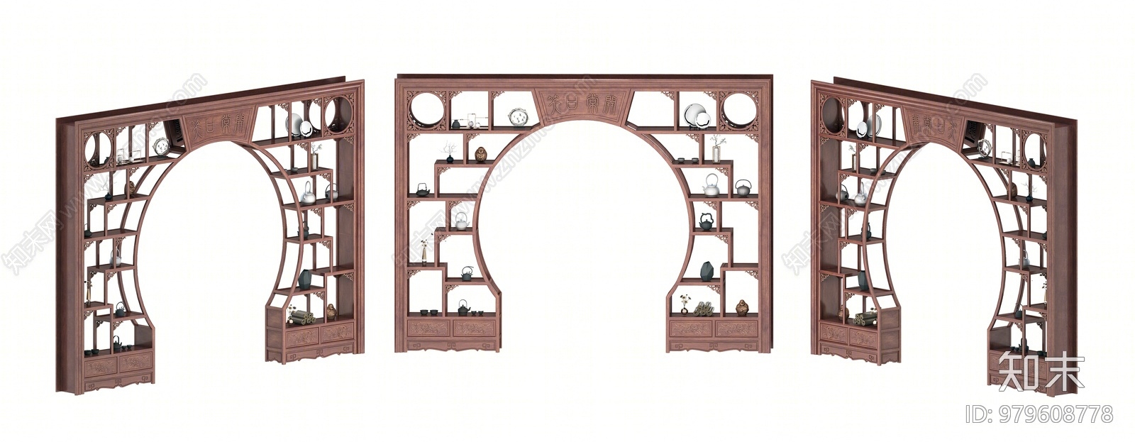 中式月亮门3D模型下载【ID:979608778】