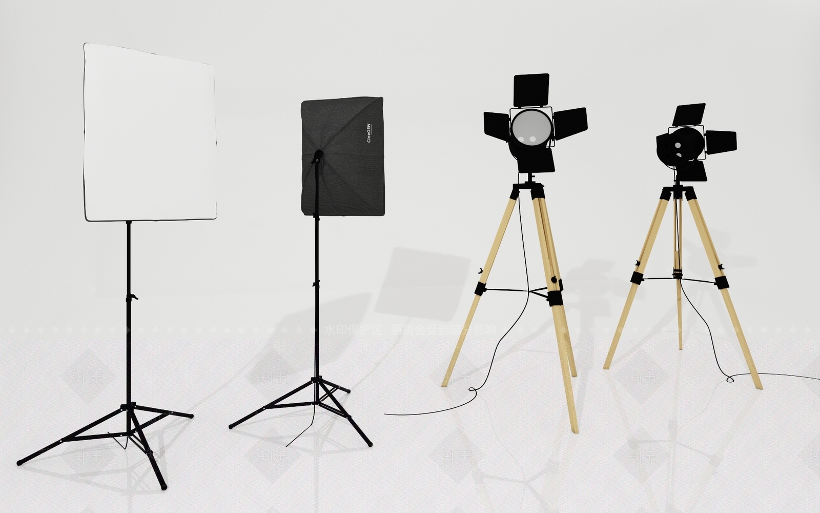 现代补光灯3D模型下载【ID:279296463】