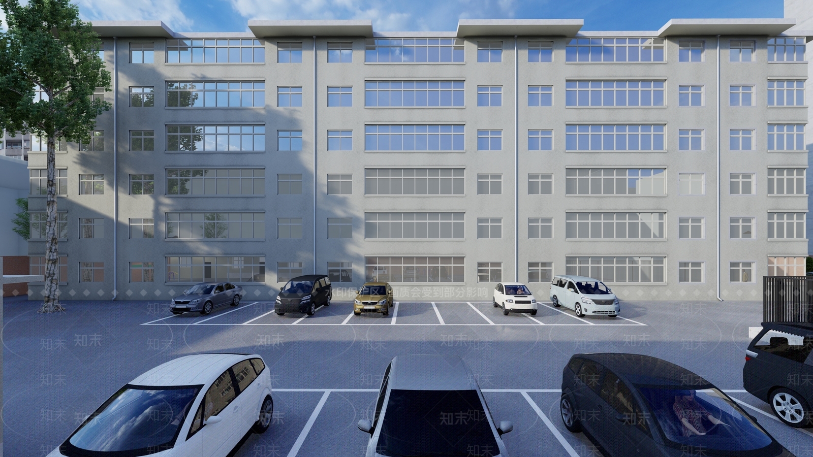 现代小区建筑SU模型下载【ID:879395773】