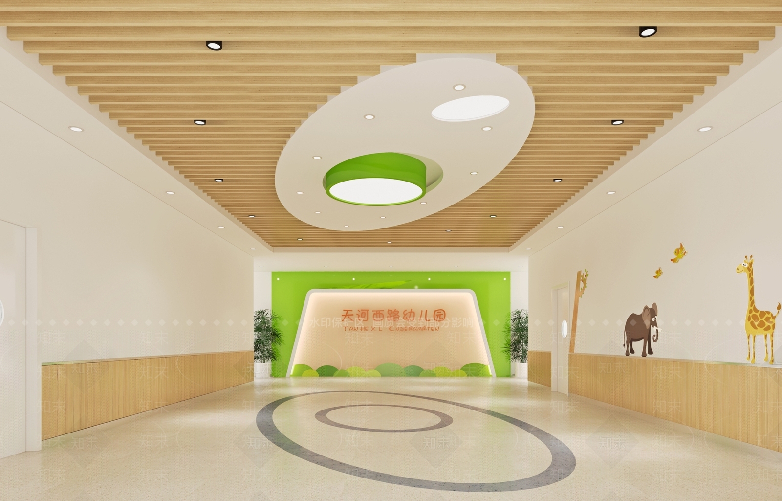 现代幼儿园门厅3D模型下载【ID:379308934】