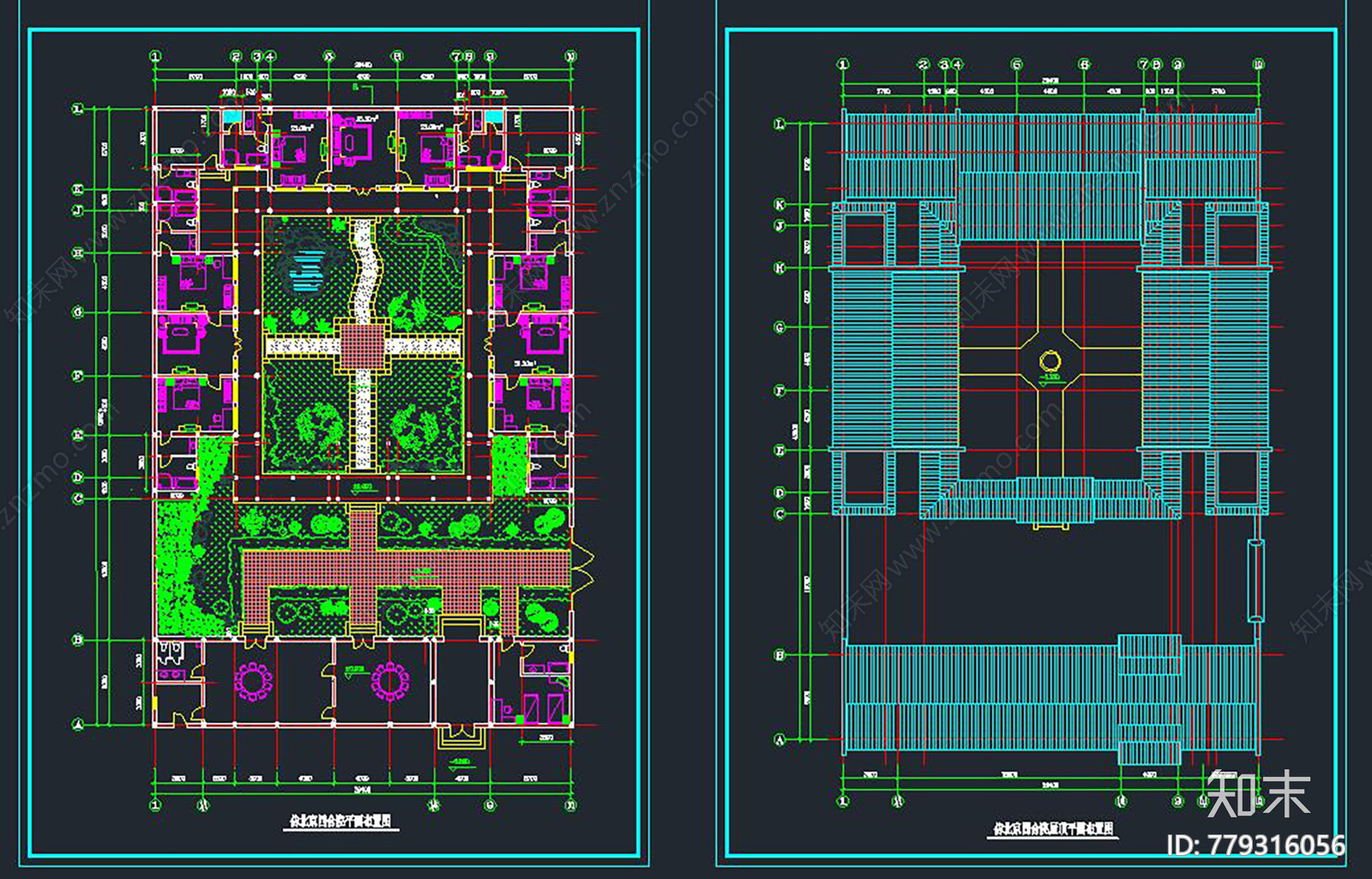 四合院建筑平面图施工图下载【ID:779316056】
