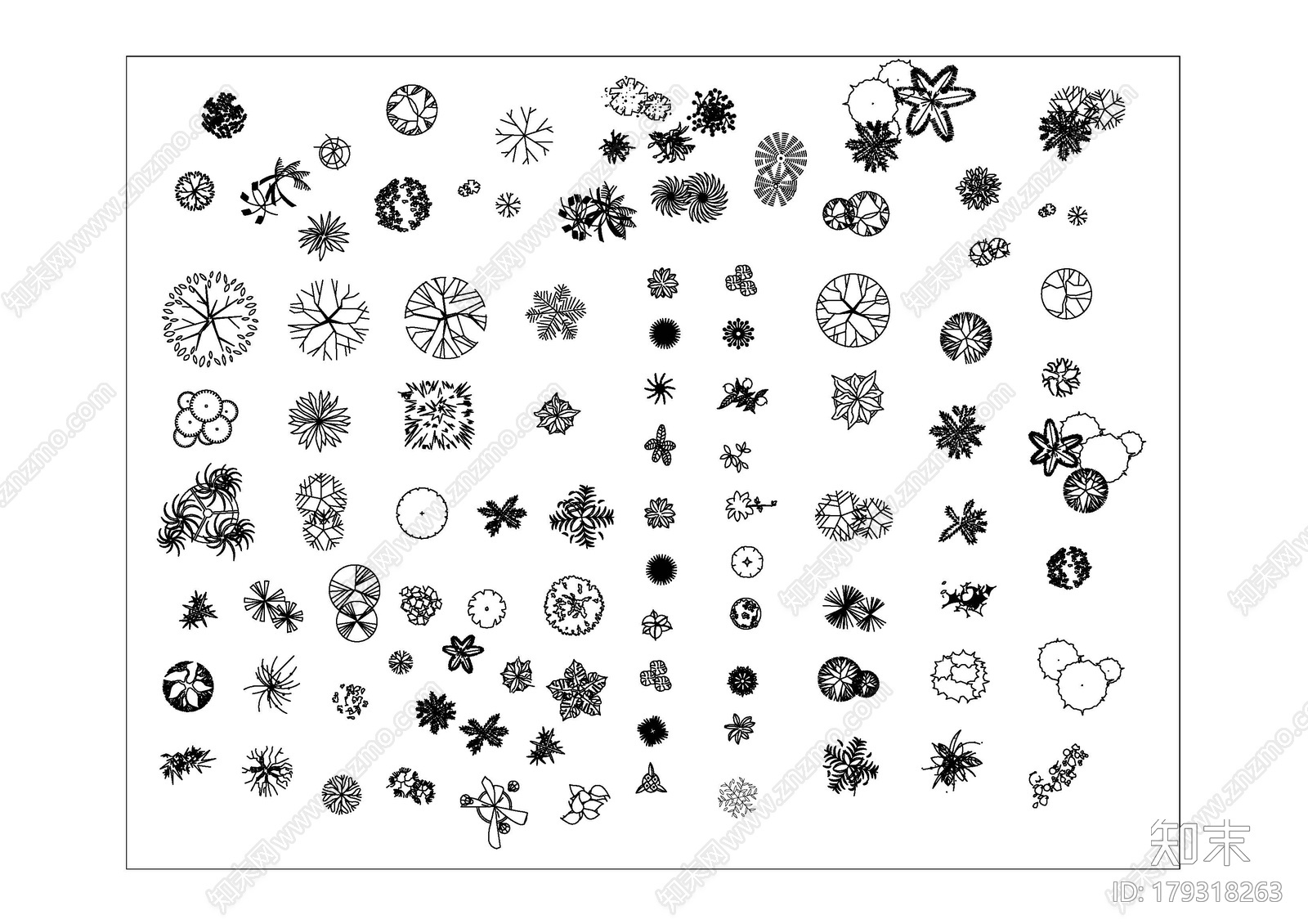 植物图块cad施工图下载【ID:179318263】