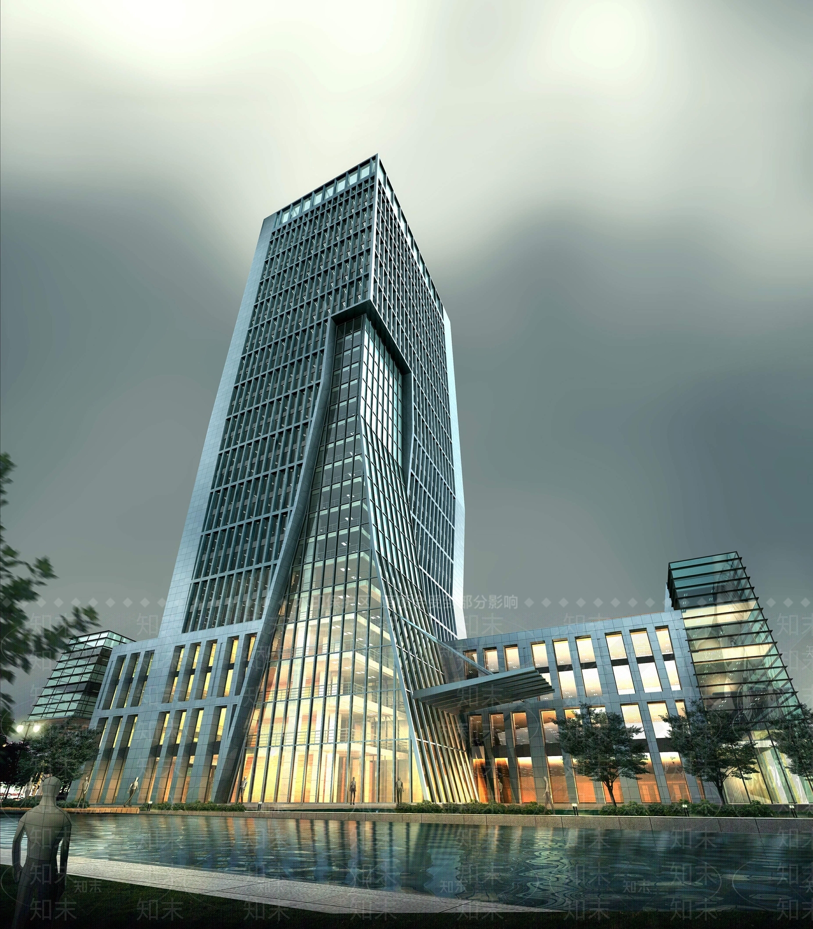 现代办公楼3D模型下载【ID:579319471】