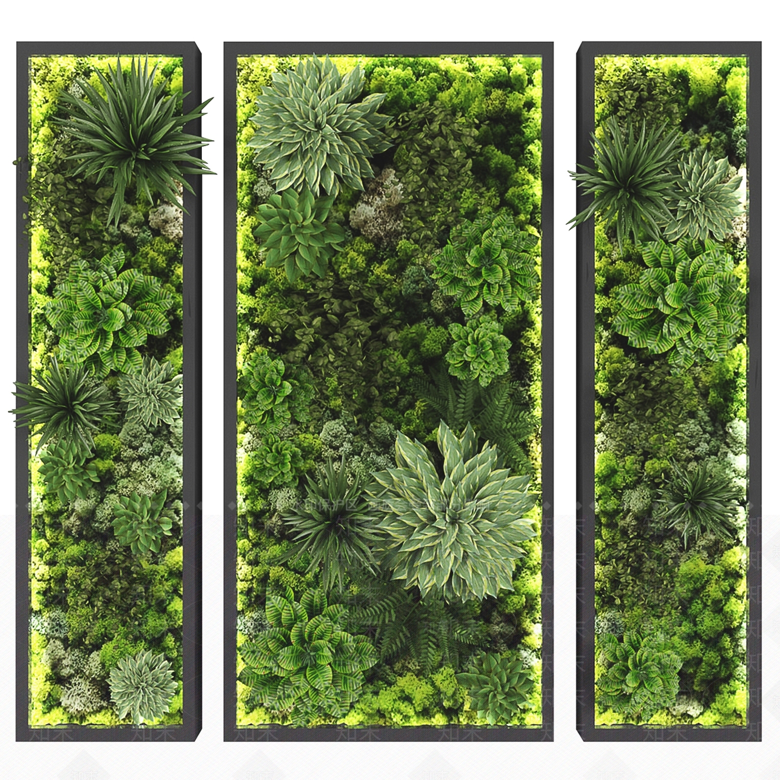 现代绿植墙3D模型下载【ID:479349215】