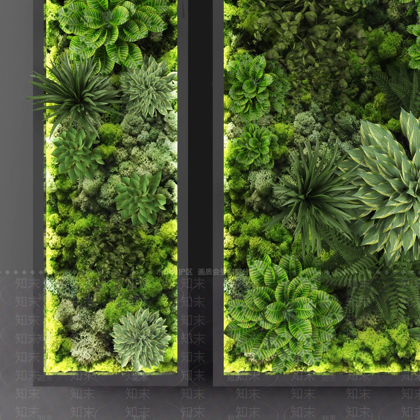 现代绿植墙3D模型下载【ID:479349215】