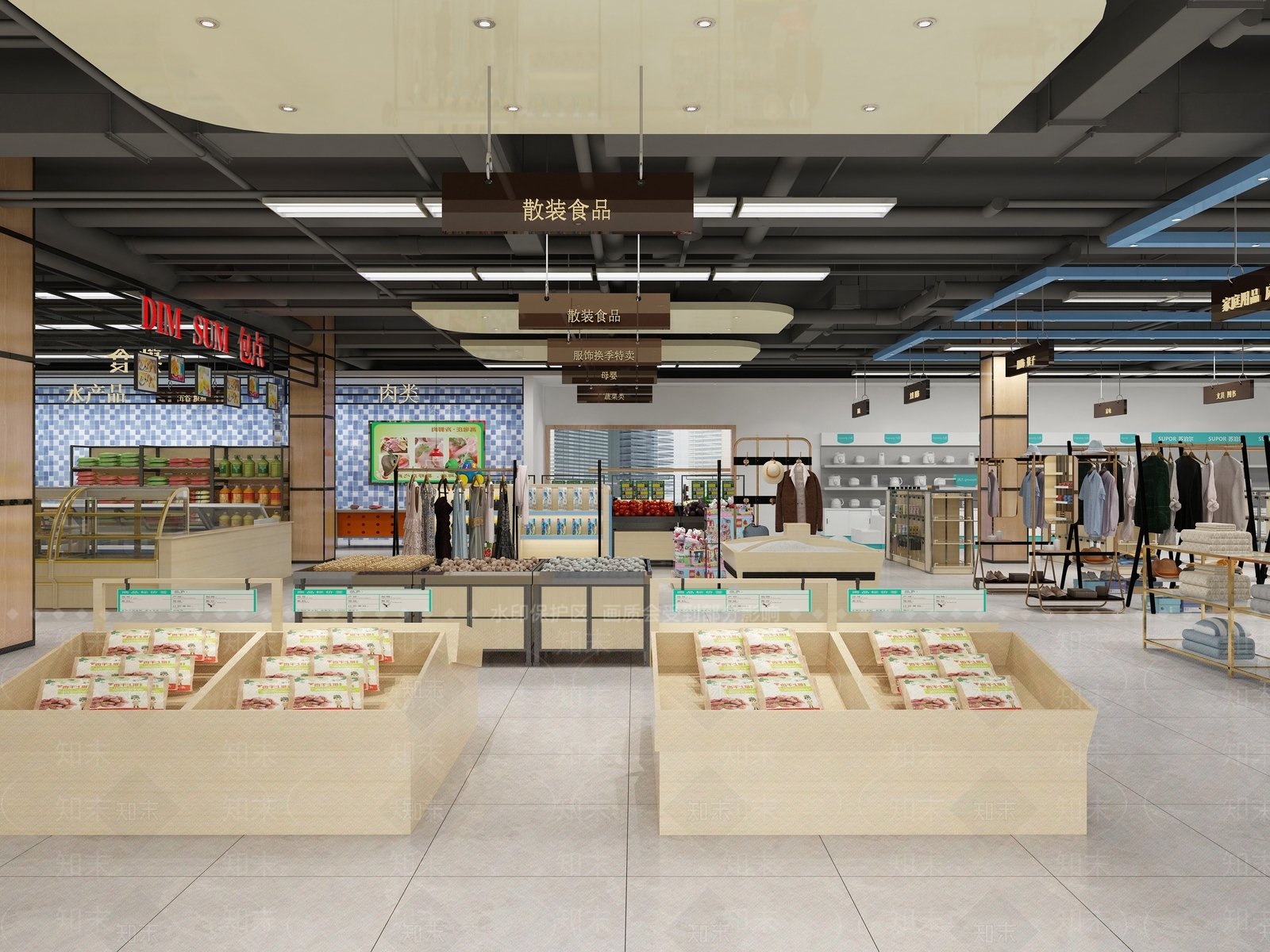 工业风超市3D模型下载【ID:579353359】