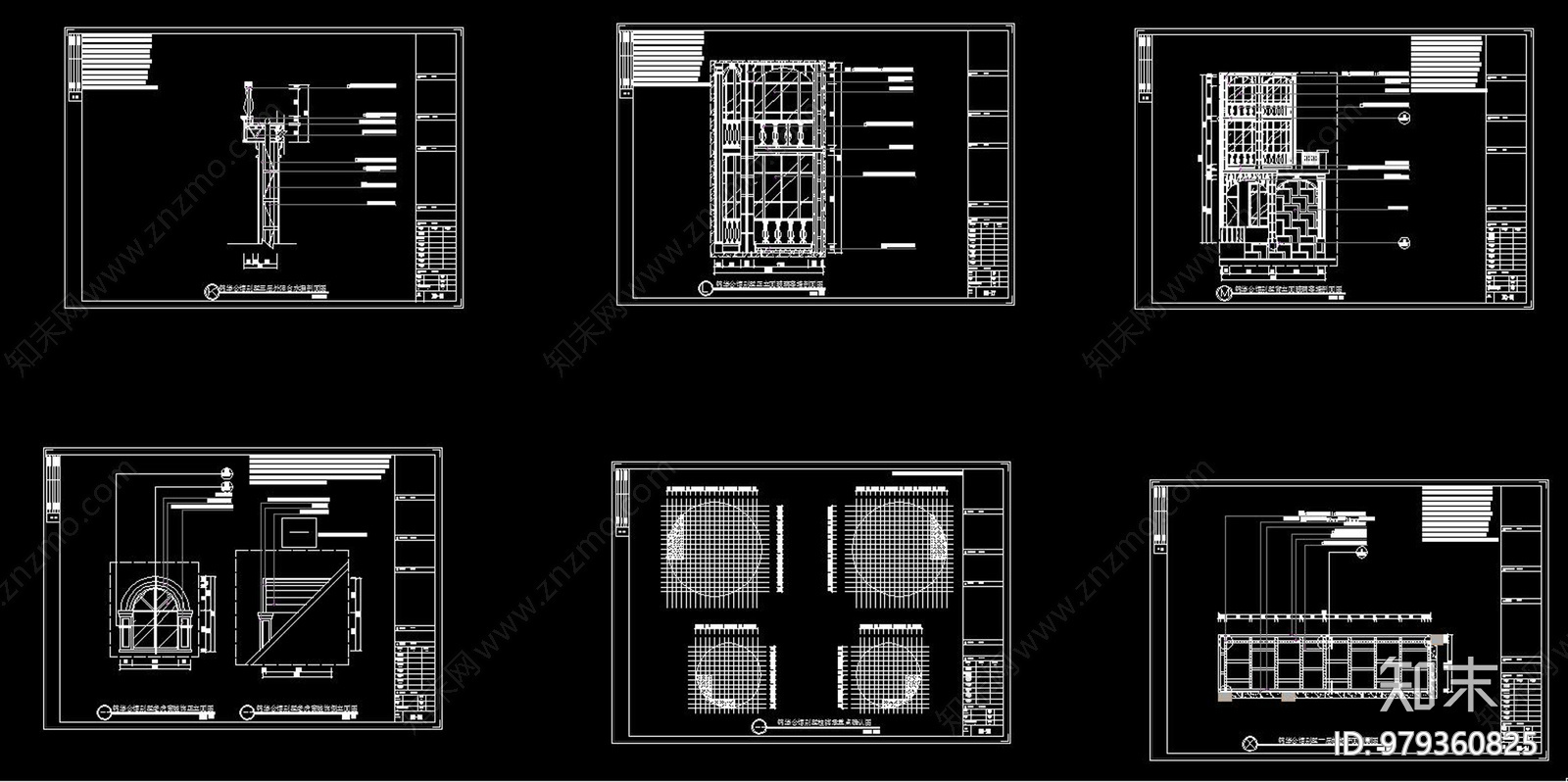 全套欧式别墅建筑CAD施工图下载【ID:979360825】