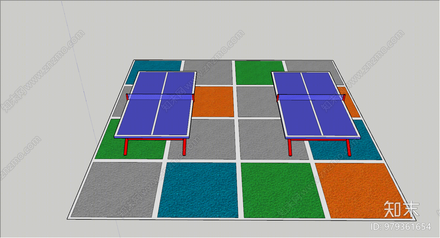 现代乒乓球馆SU模型下载【ID:979361654】