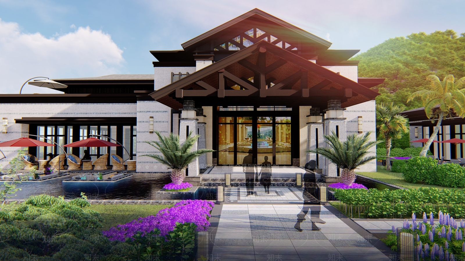 新中式商业建筑SU模型下载【ID:379367550】