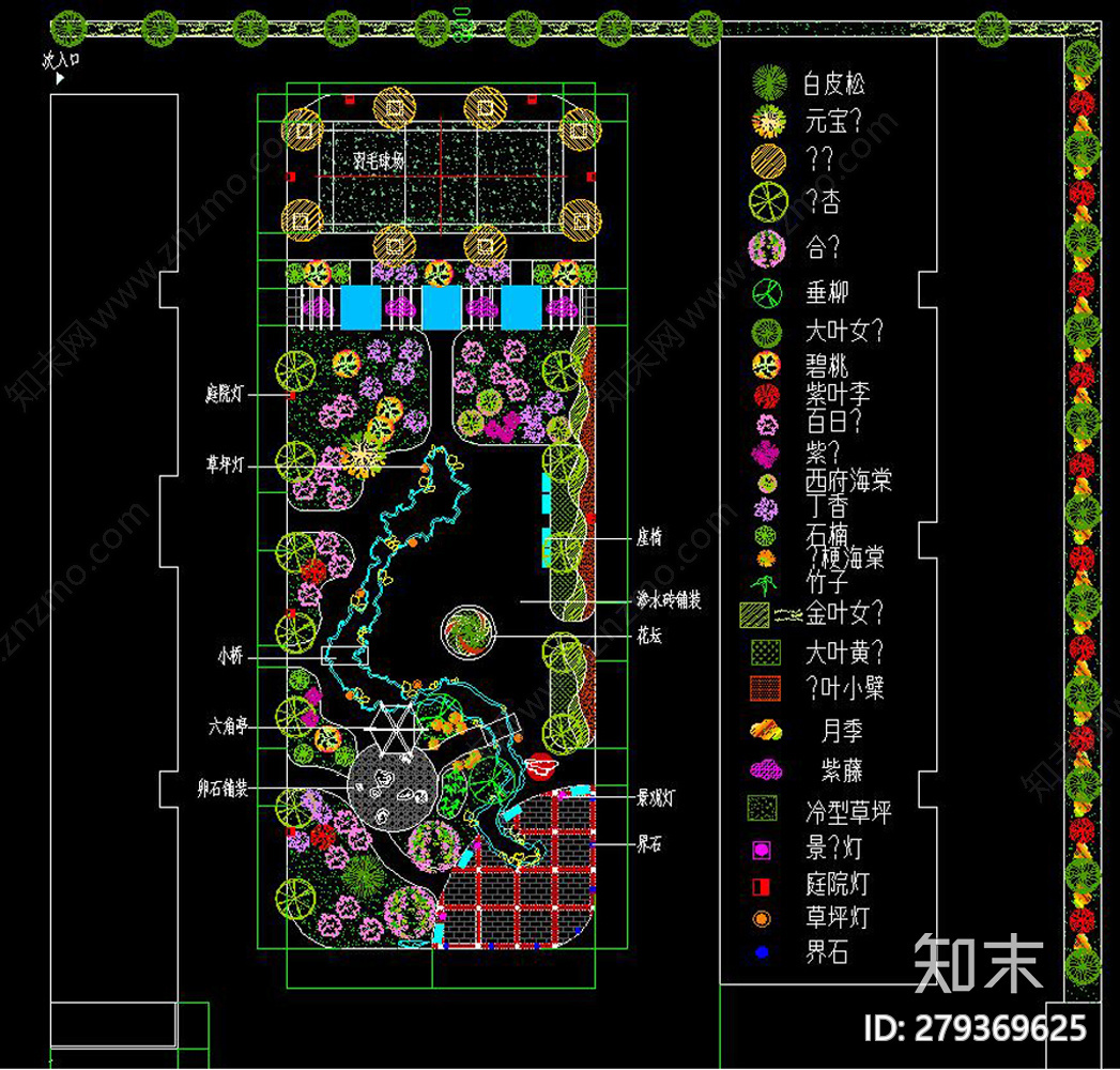 别墅居住区屋顶花园CAD总汇cad施工图下载【ID:279369625】