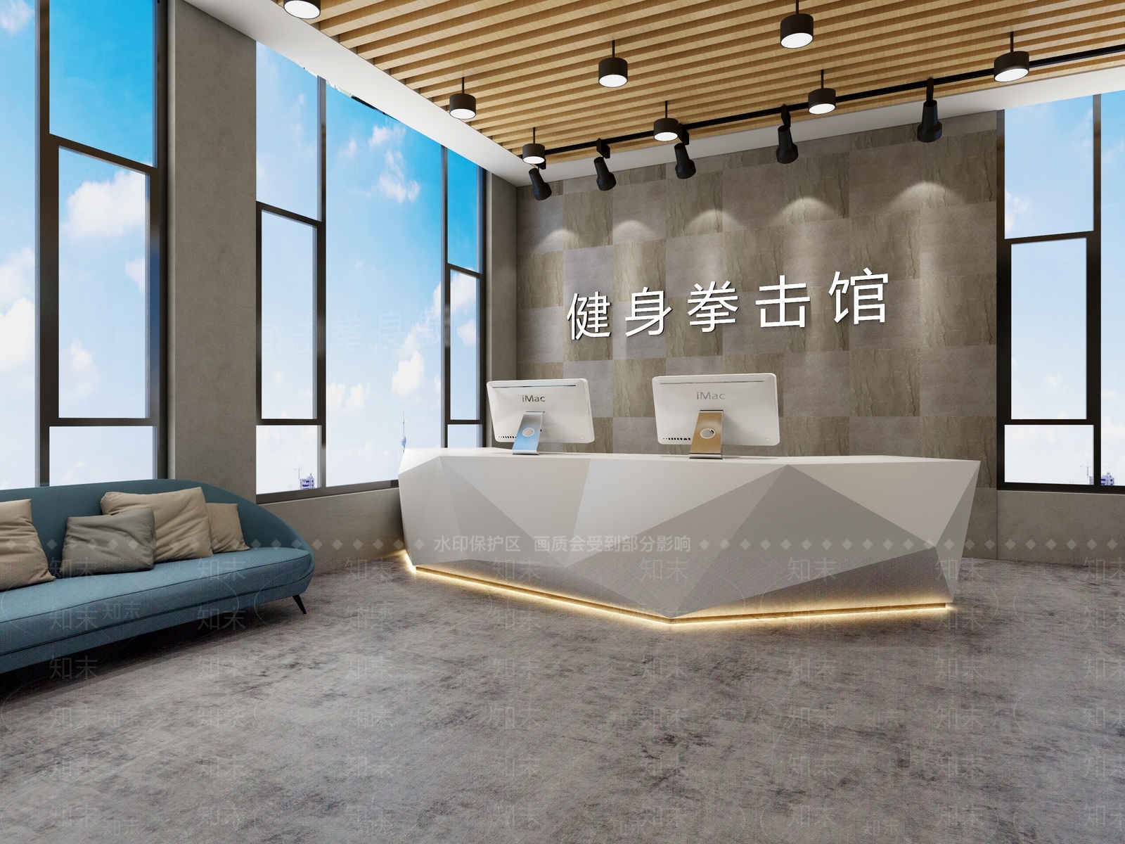 现代拳击馆3D模型下载【ID:379372735】