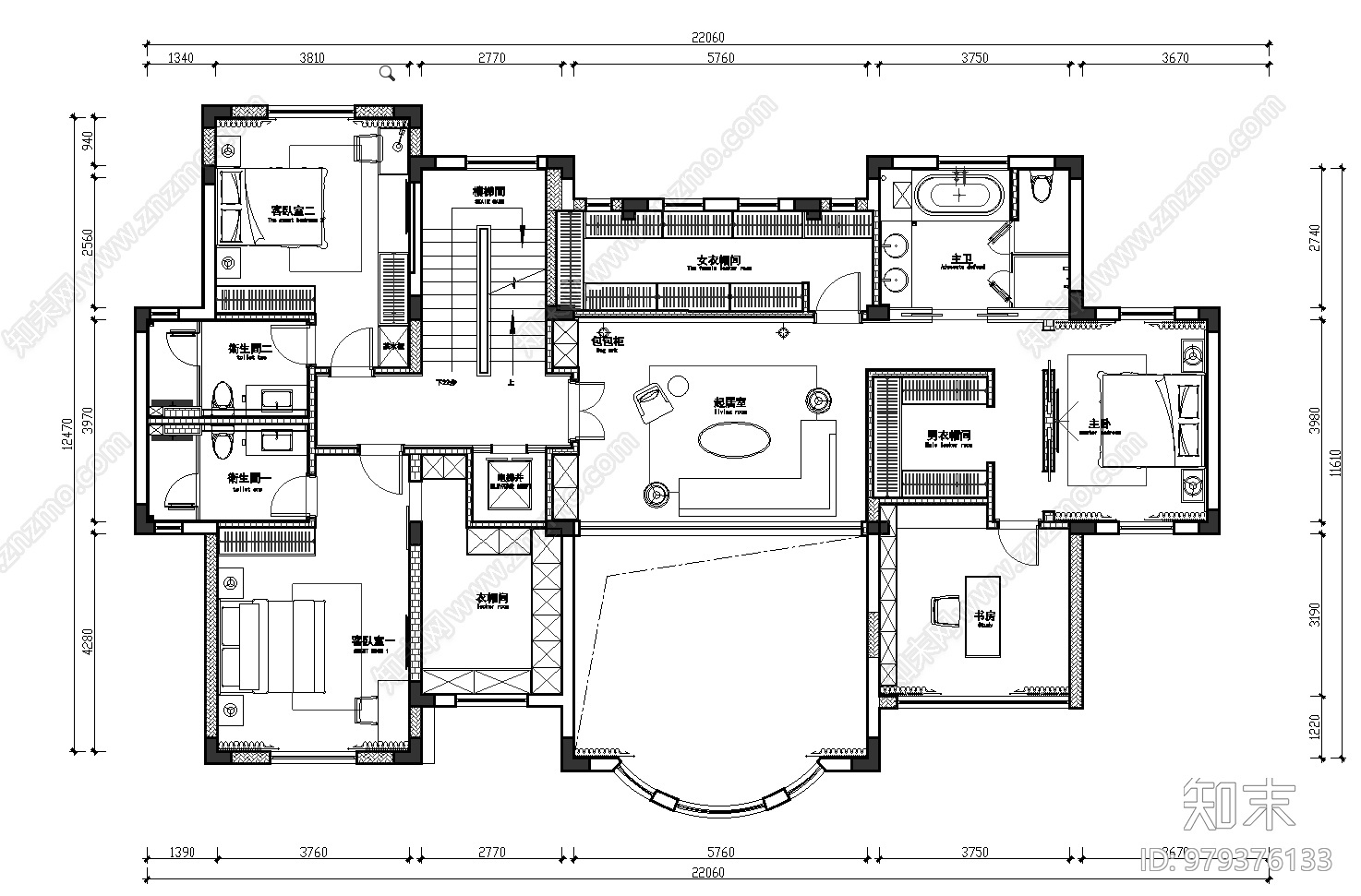 南昌海域香廷别墅施工图下载【ID:979376133】