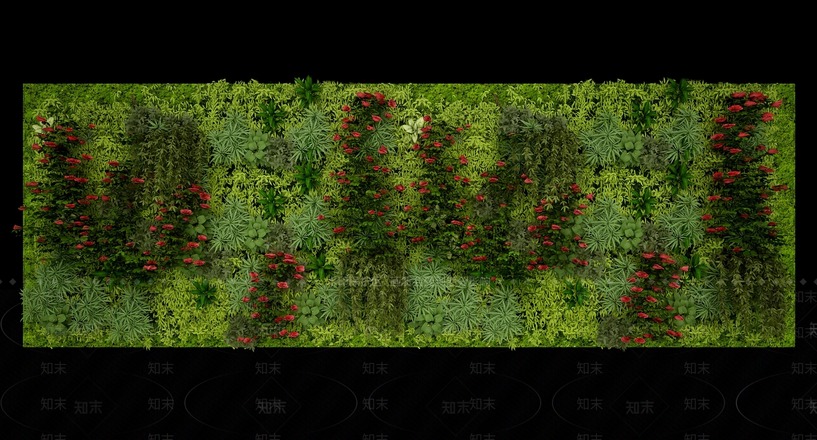 现代绿植墙3D模型下载【ID:379390534】
