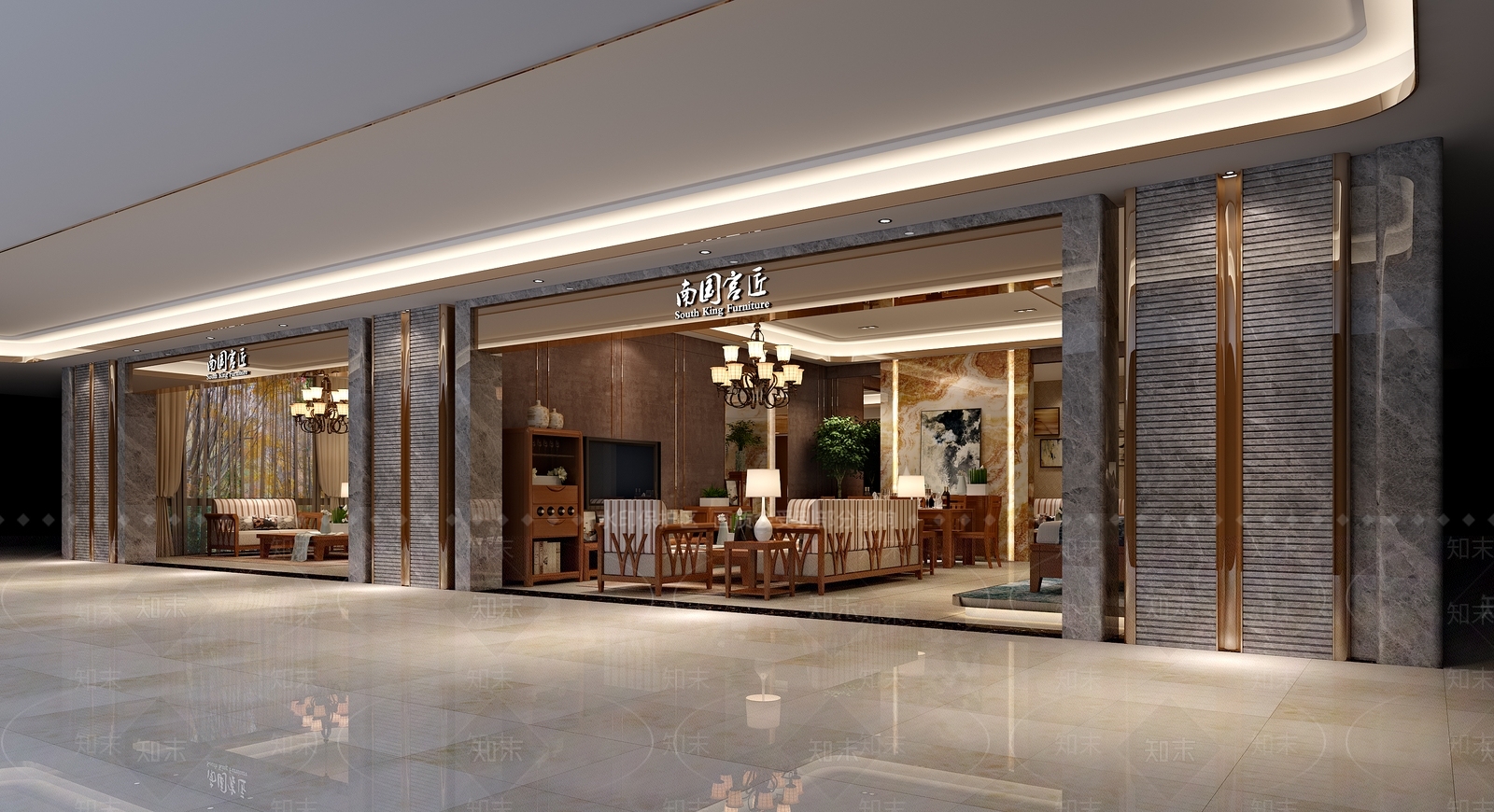 新中式家居专卖店3D模型下载【ID:379428044】