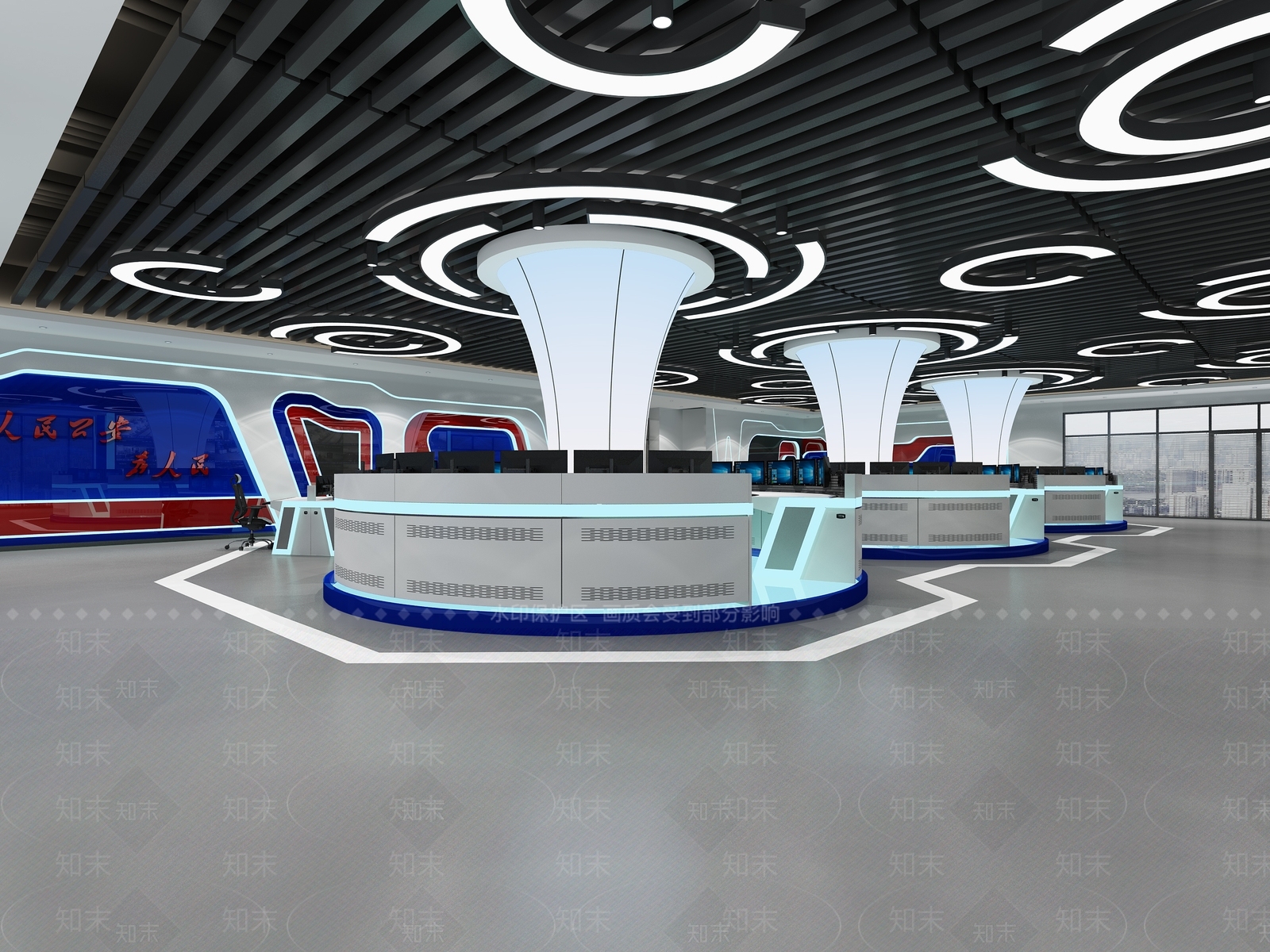 现代政法机构指挥中心3D模型下载【ID:479440069】