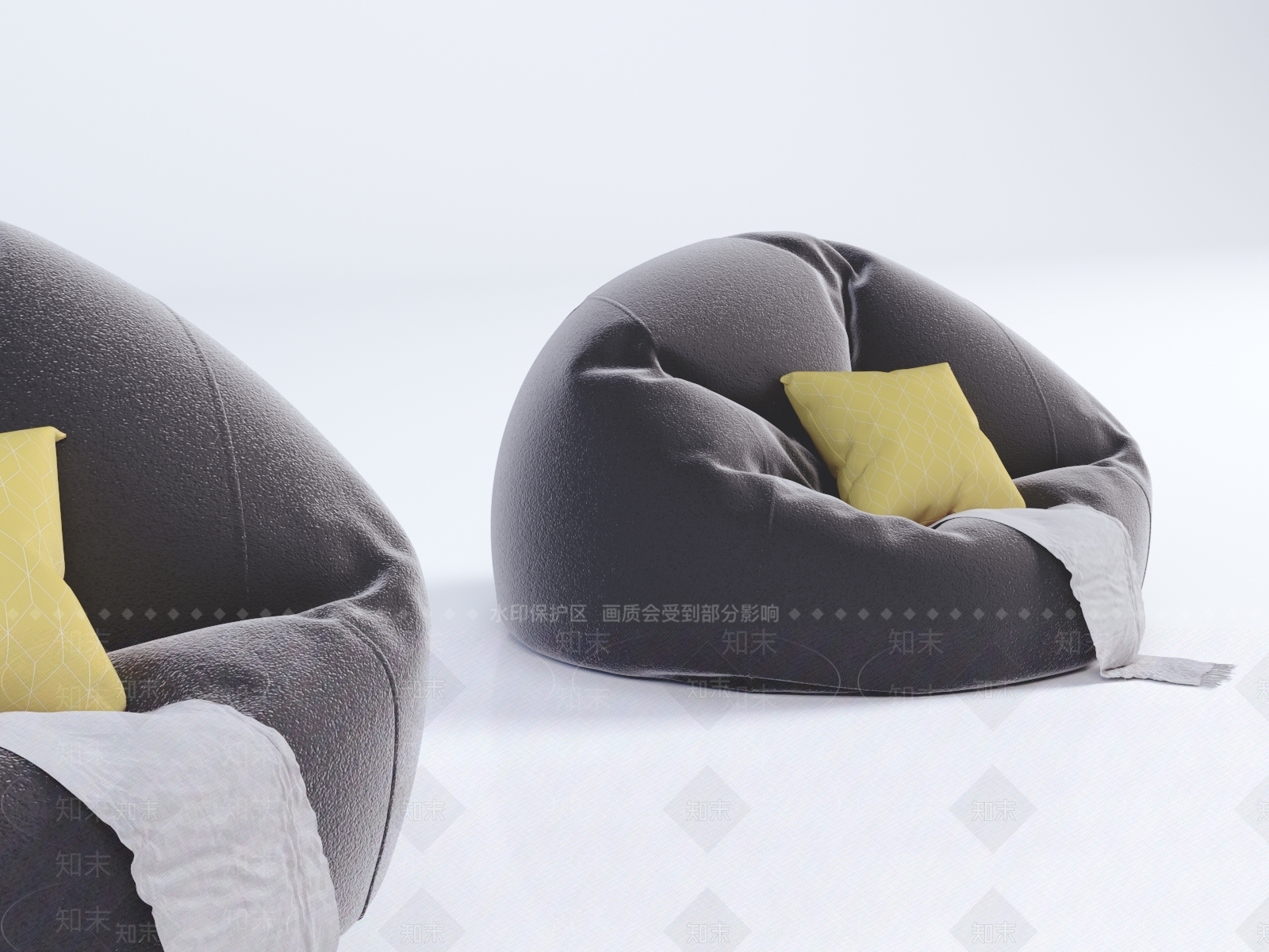 现代布艺懒人沙发3D模型下载【ID:179454224】