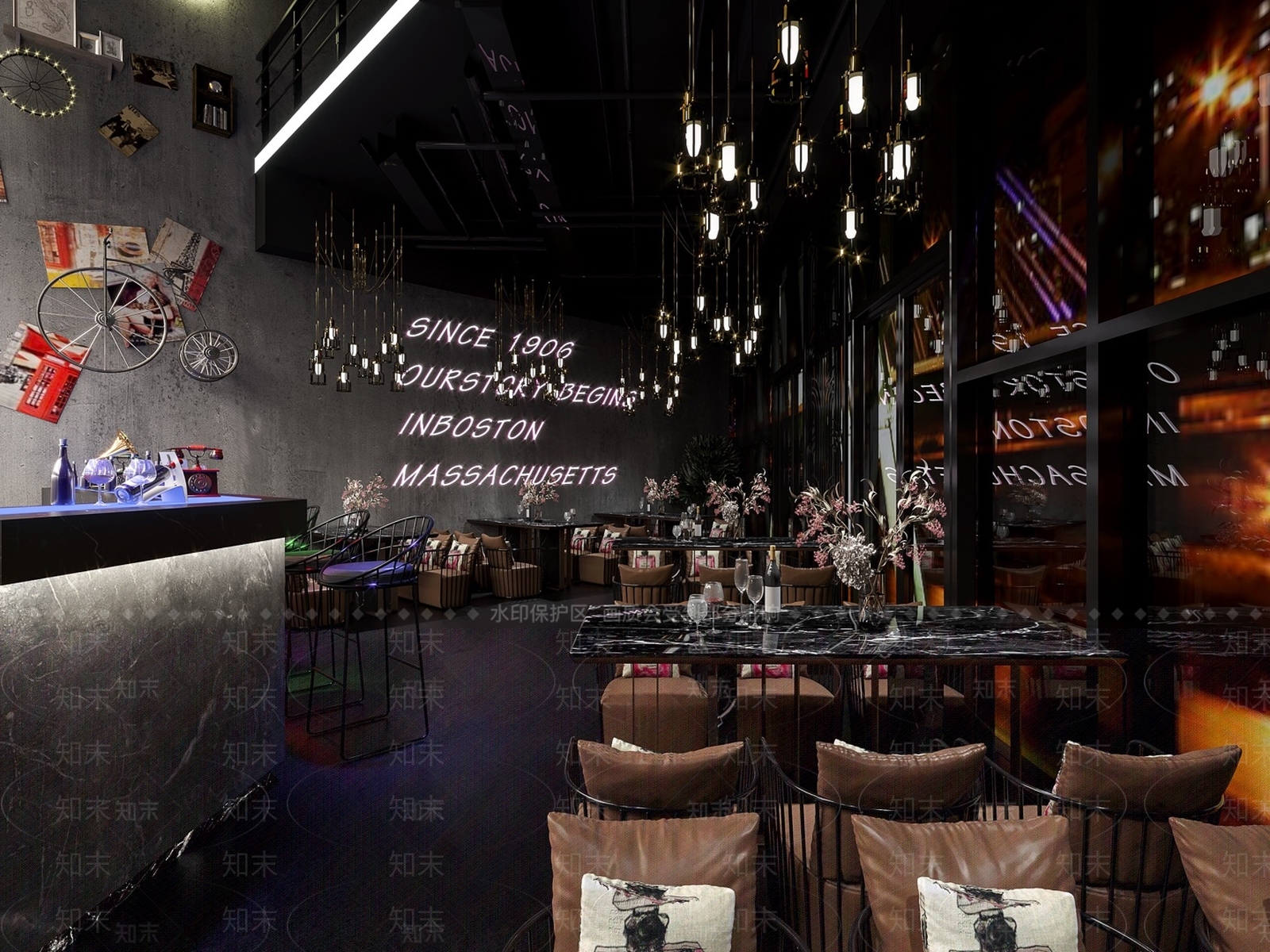 工业风酒吧3D模型下载【ID:479462429】