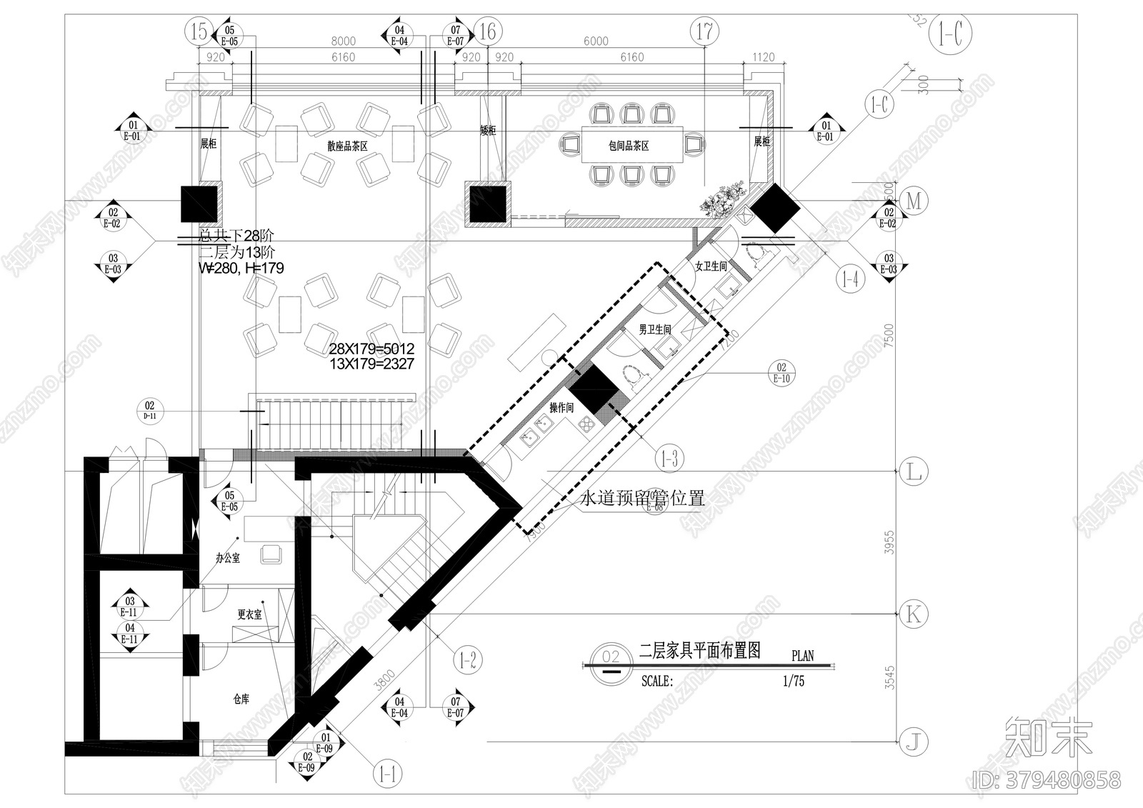 论道二层茶楼平立面节点cad施工图下载【ID:379480858】