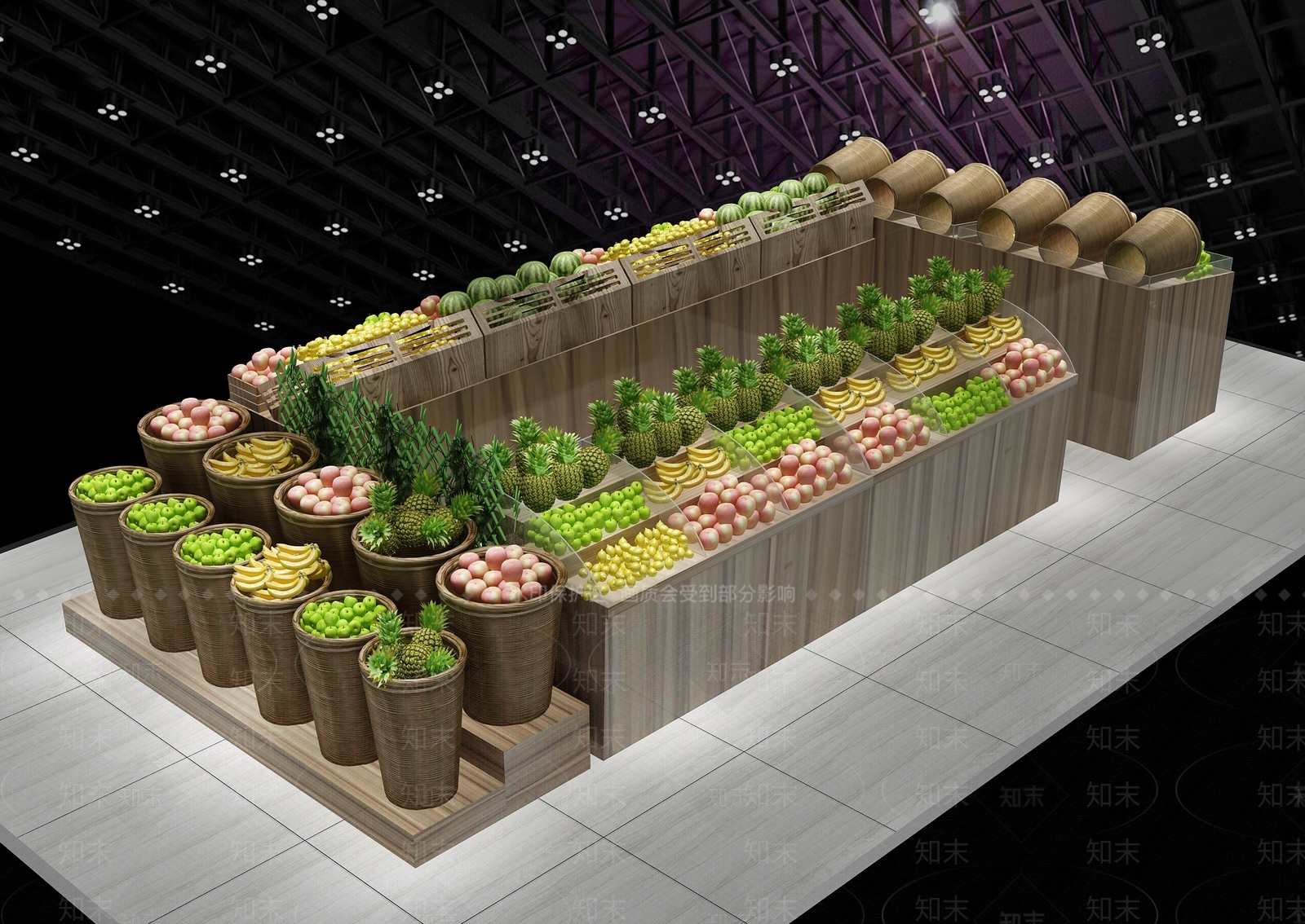 现代水果店3D模型下载【ID:579489415】