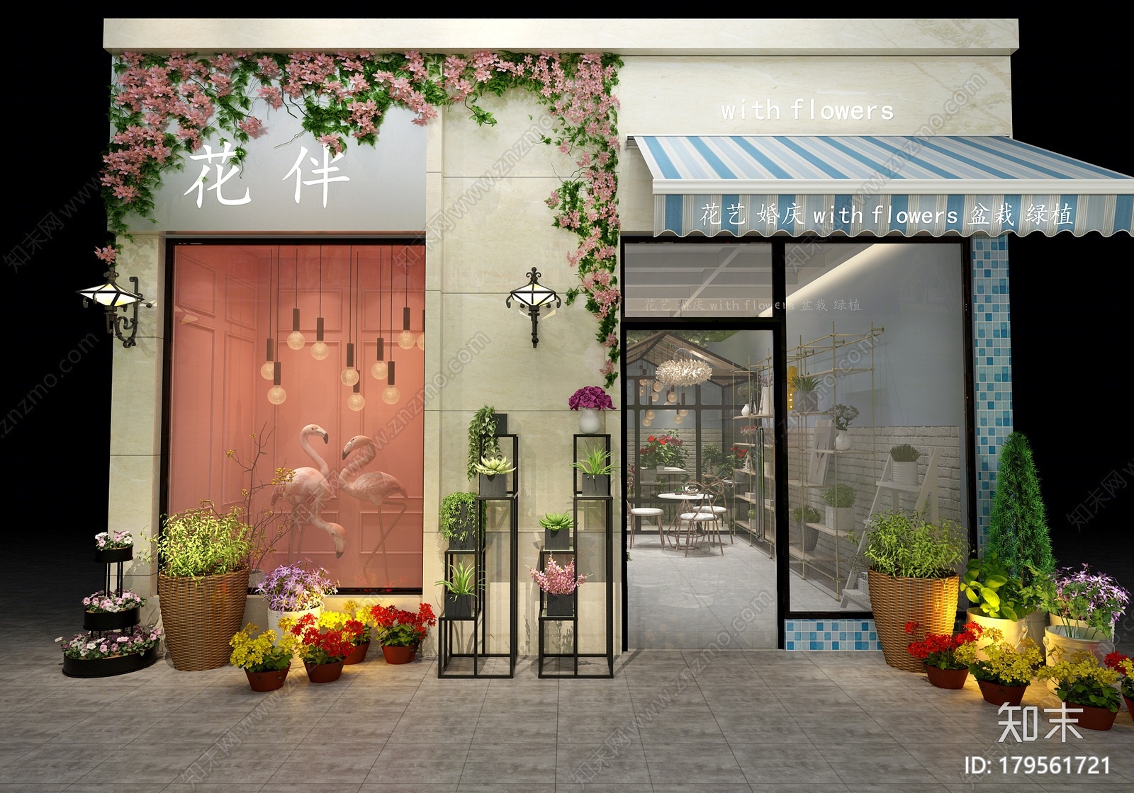 北欧花店3D模型下载【ID:179561721】