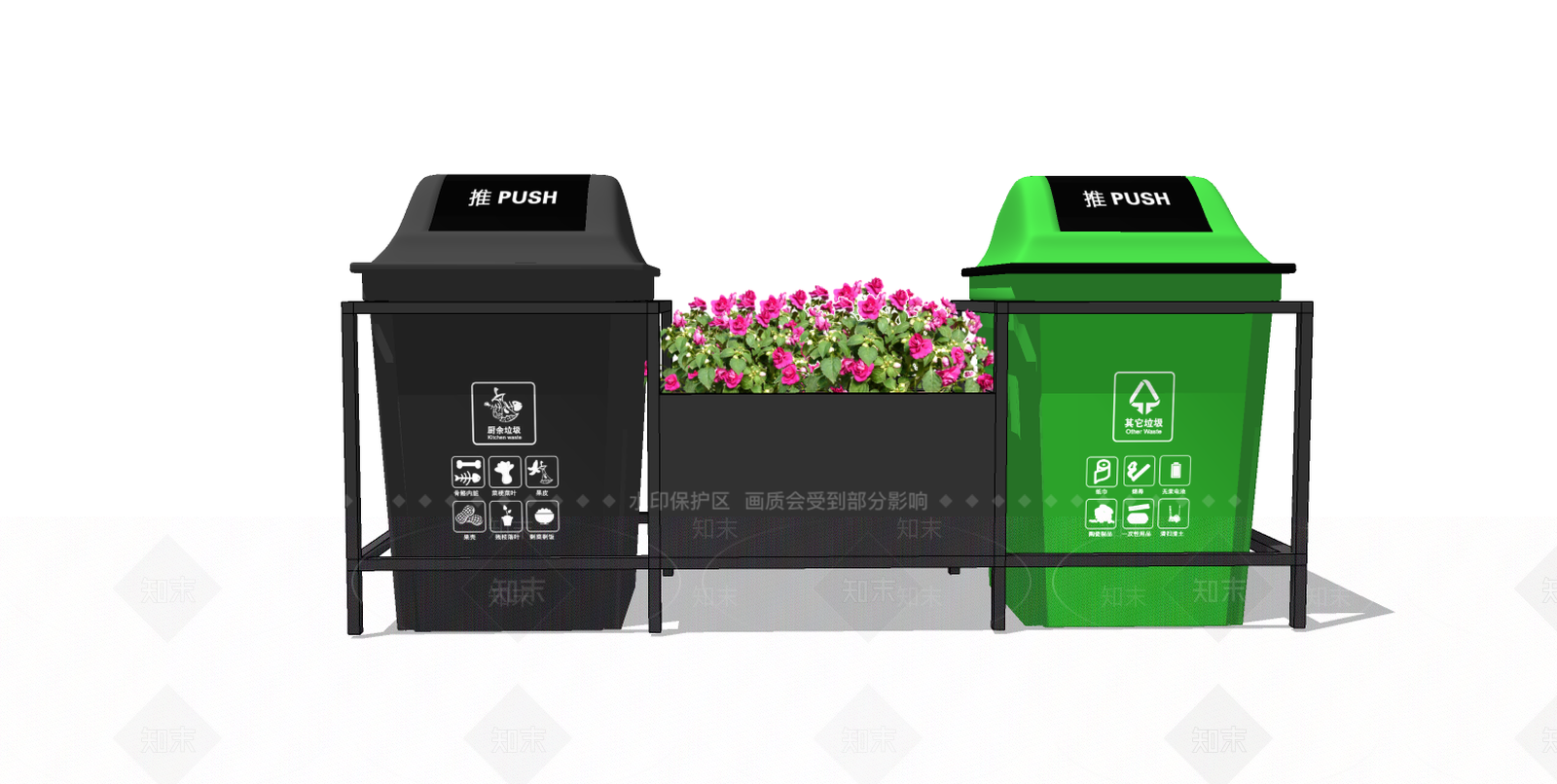 现代垃圾桶SU模型下载【ID:379563016】
