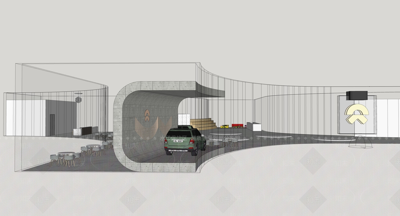 现代汽车展厅SU模型下载【ID:879627525】