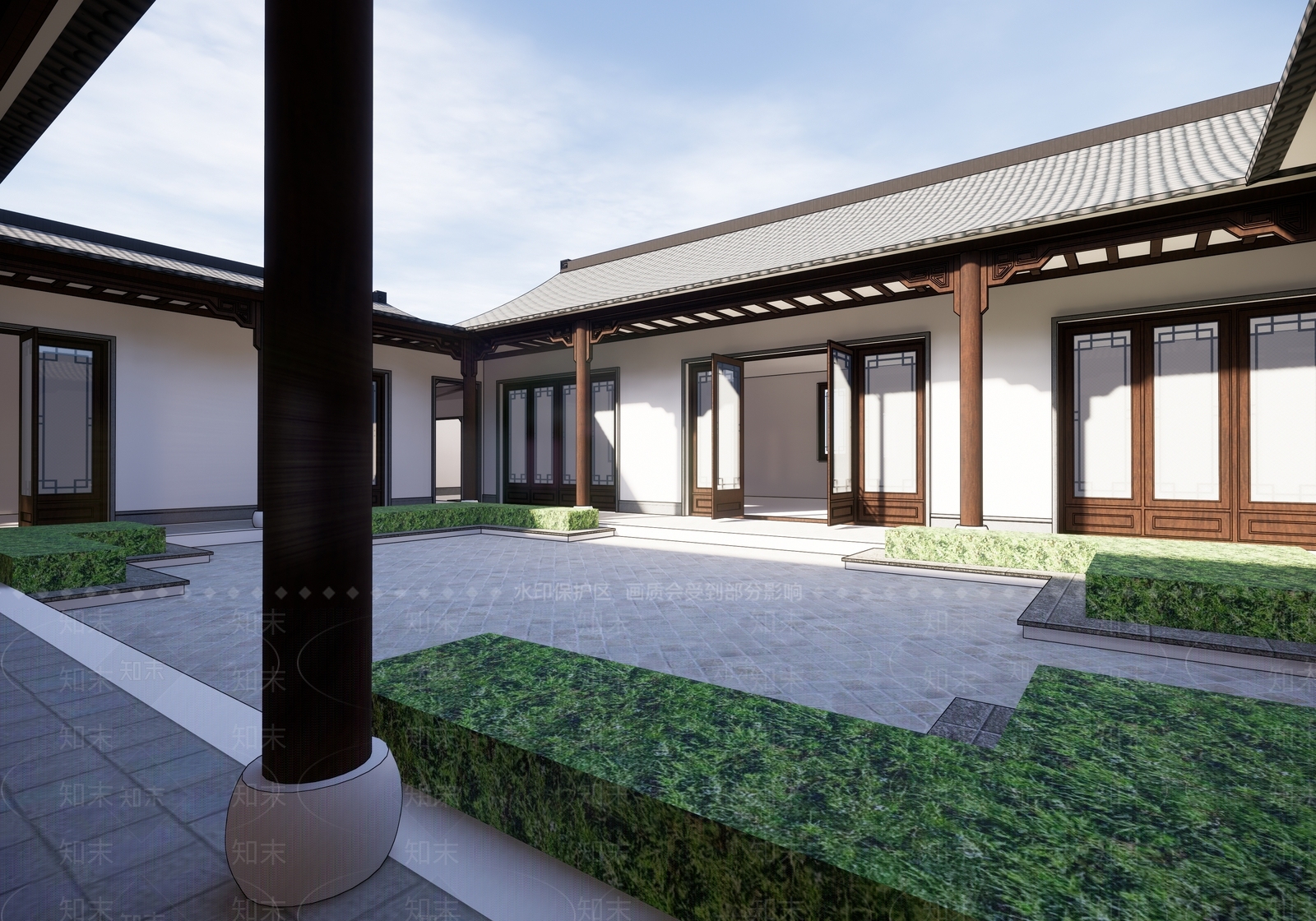 中式四合院SU模型下载【ID:379630229】