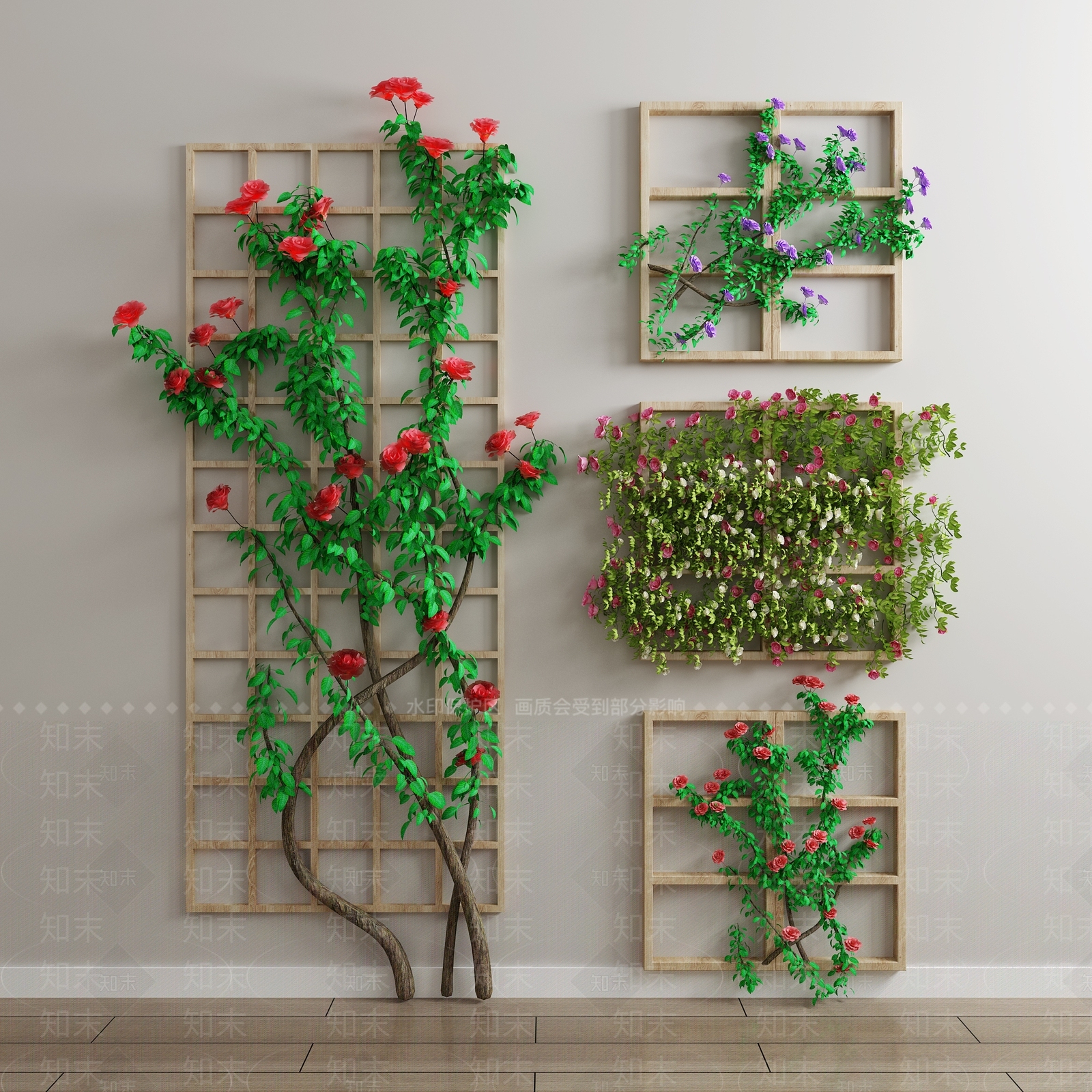 现代绿植3D模型下载【ID:379632815】