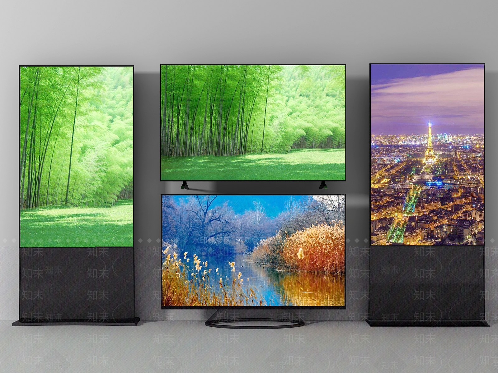 现代电视机组合3D模型下载【ID:179635358】