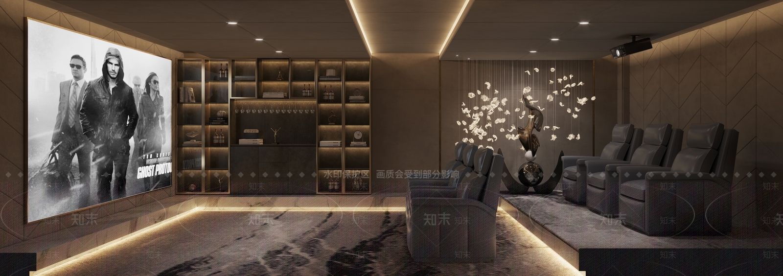 现代影音室3D模型下载【ID:879648906】
