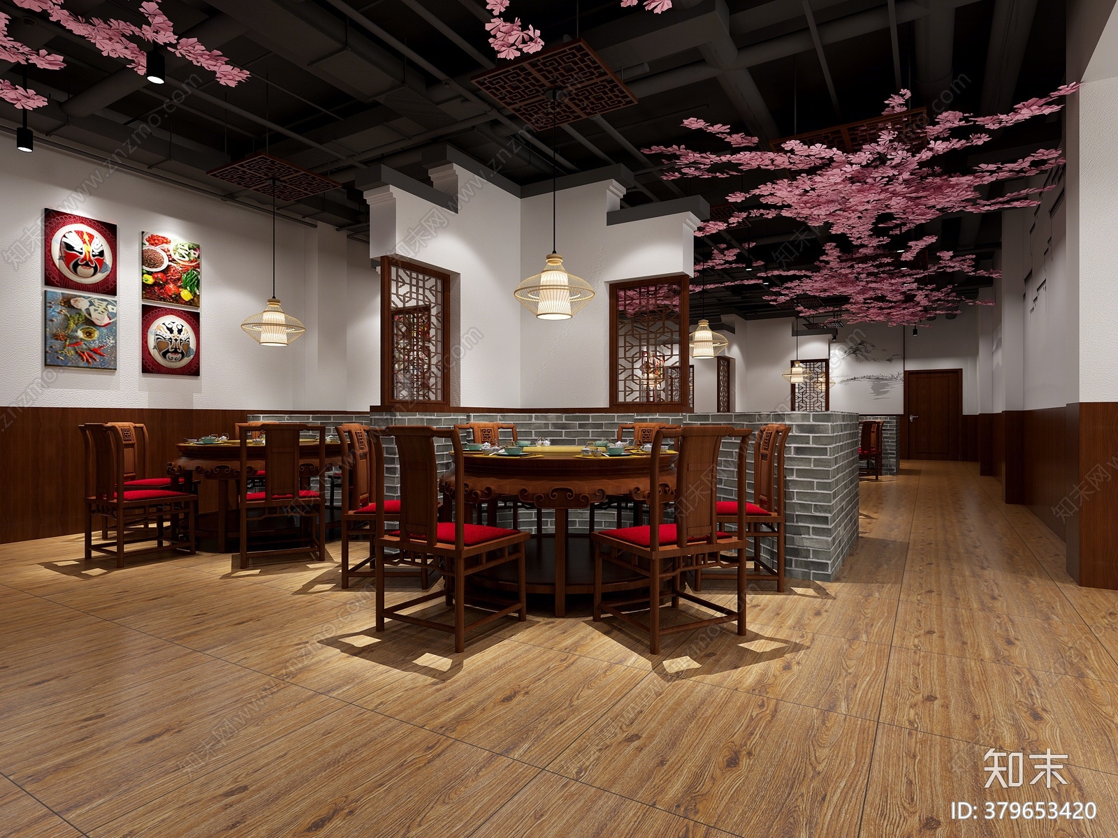 中式火锅店3D模型下载【ID:379653420】