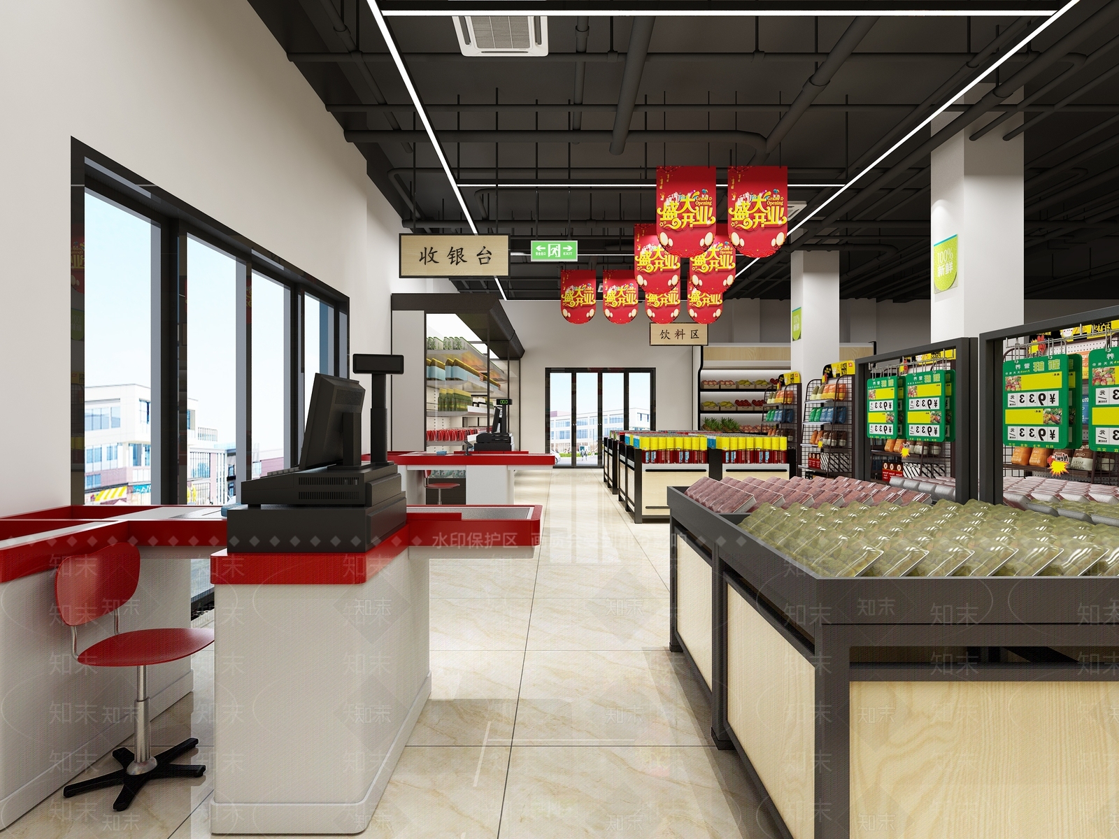 工业风超市3D模型下载【ID:579654375】