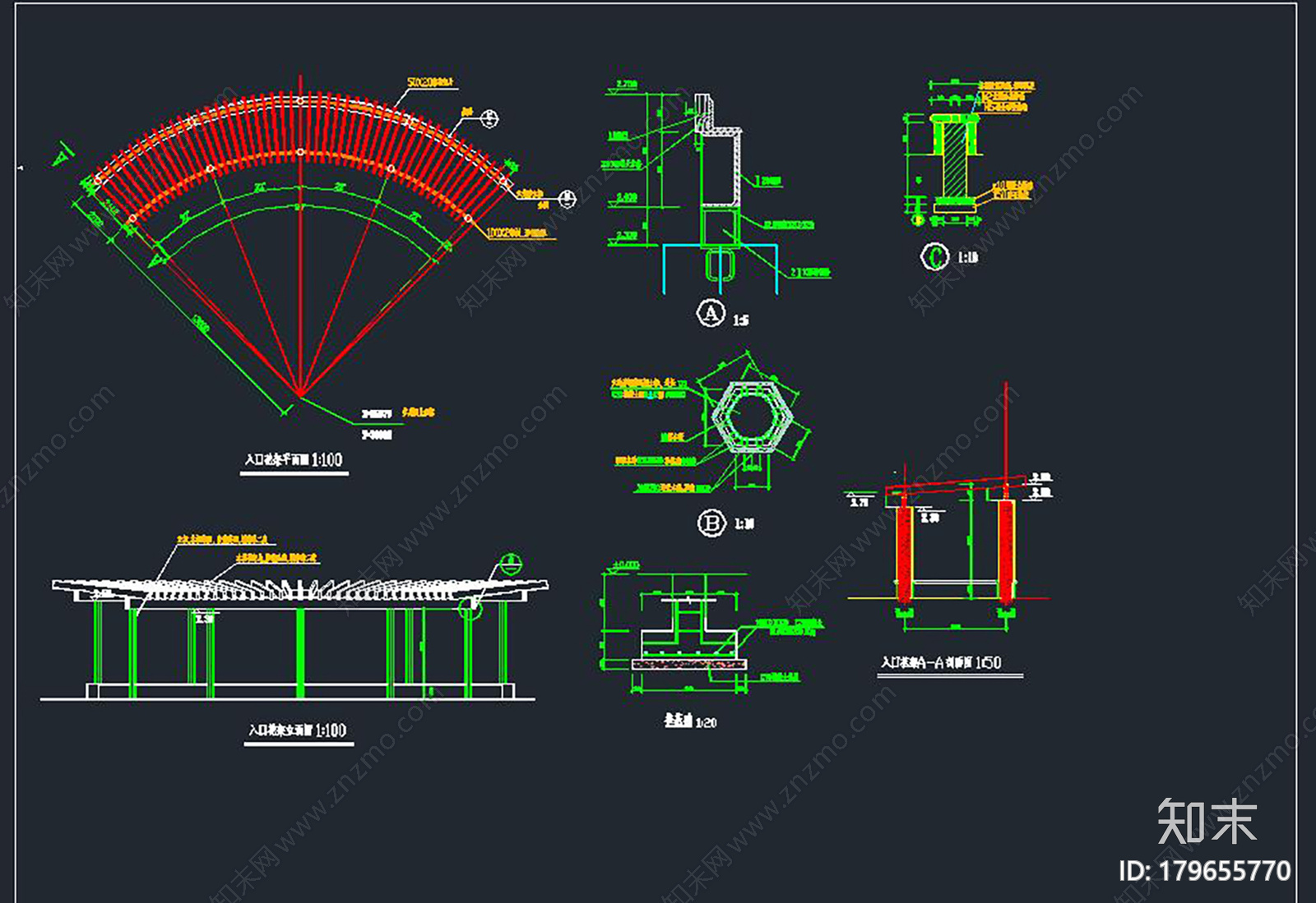 花架施工大样图施工图下载