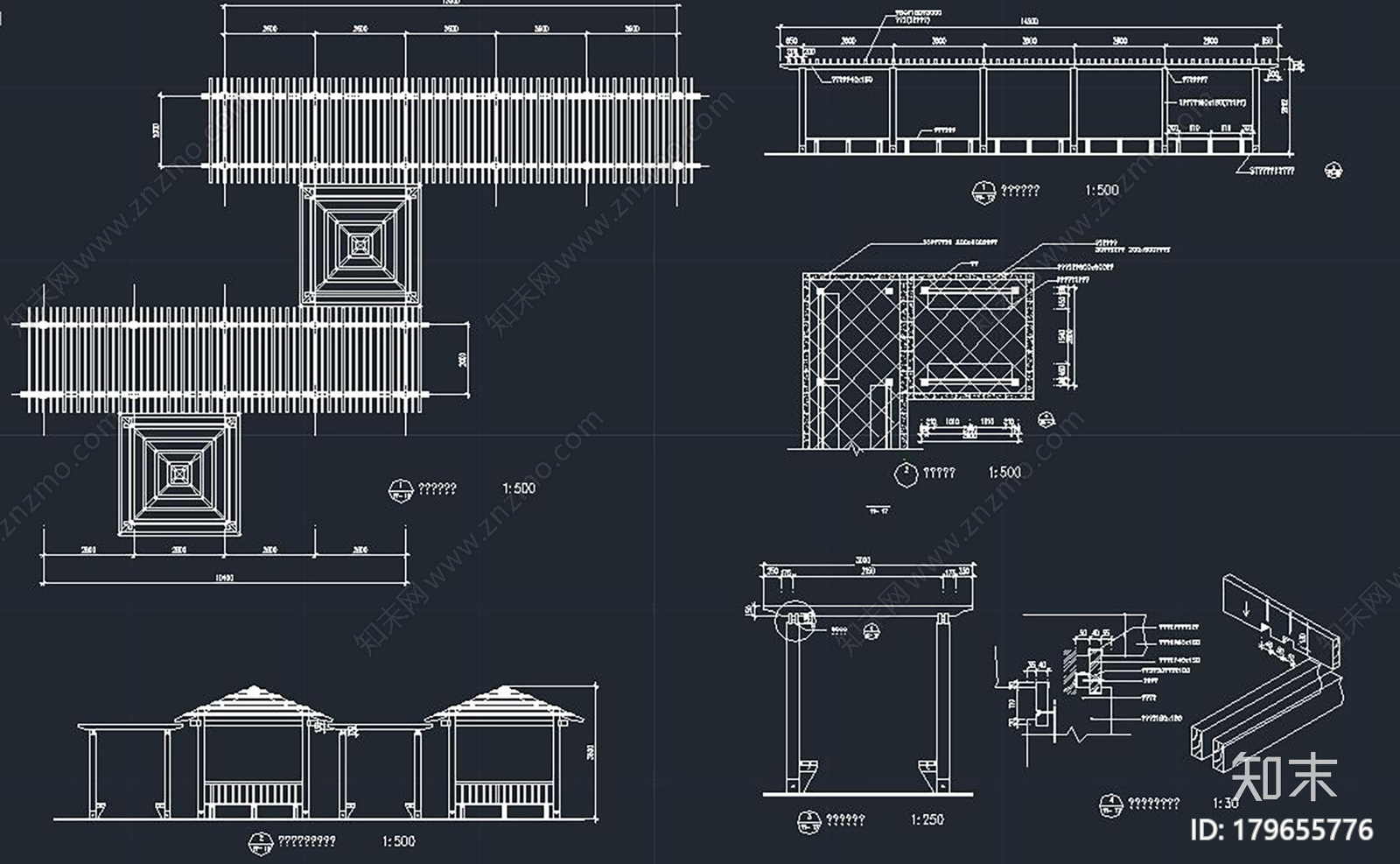 花架施工图下载【ID:179655776】