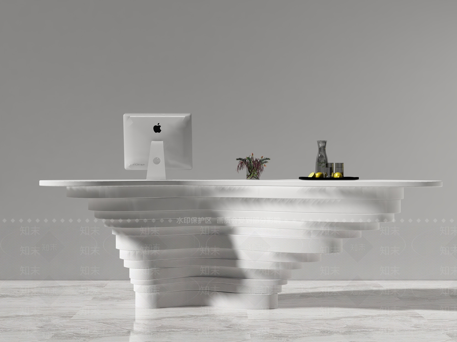 现代异形前台接待台3D模型下载【ID:179671839】