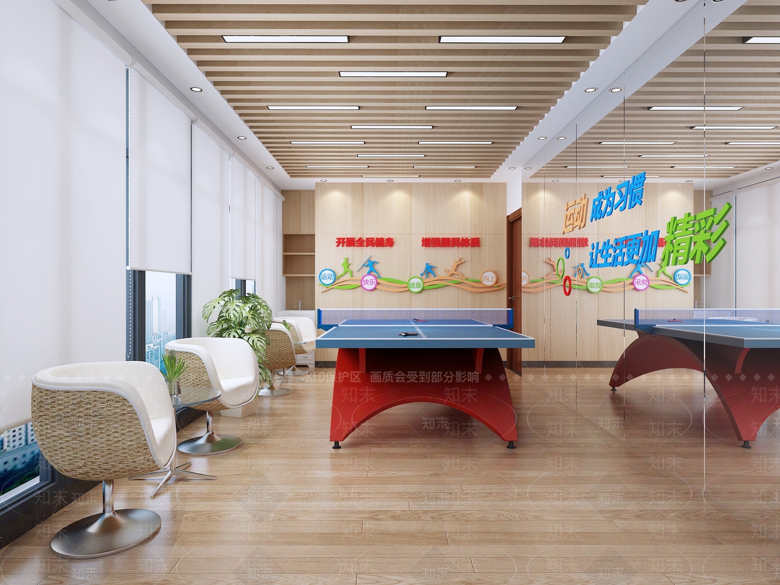 现代乒乓球室3D模型下载【ID:979675955】
