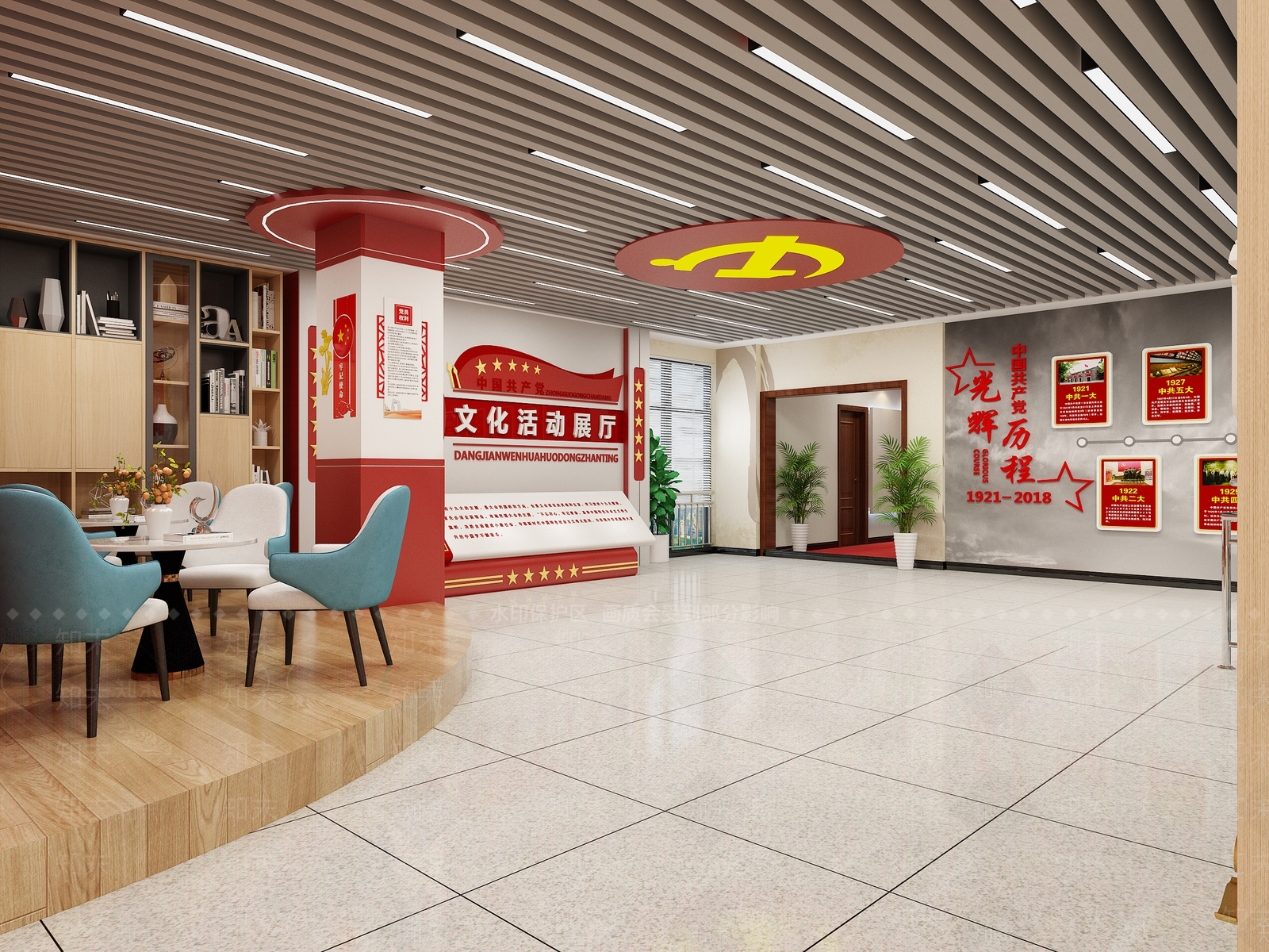 现代党建展厅3D模型下载【ID:279677661】